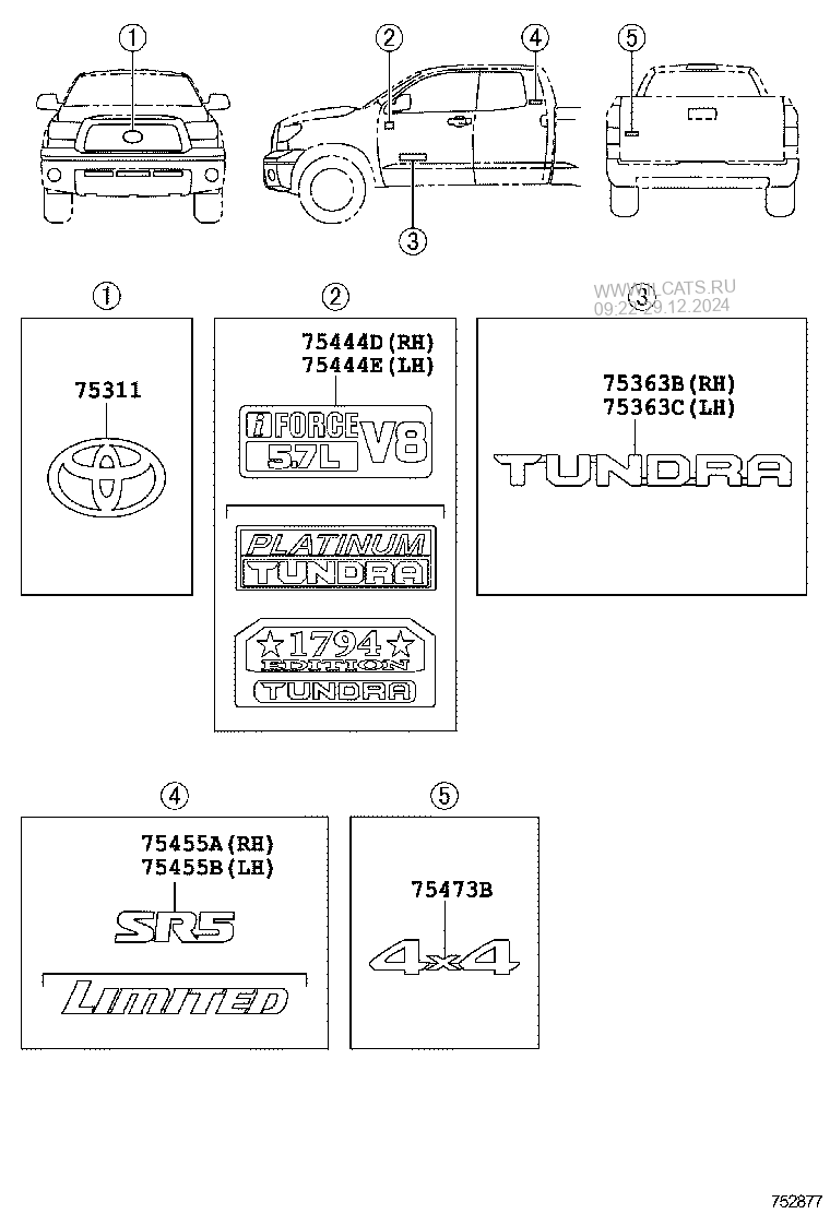 EMBLEM & NAME PLATE TOYOTA TUNDRA&(841430)