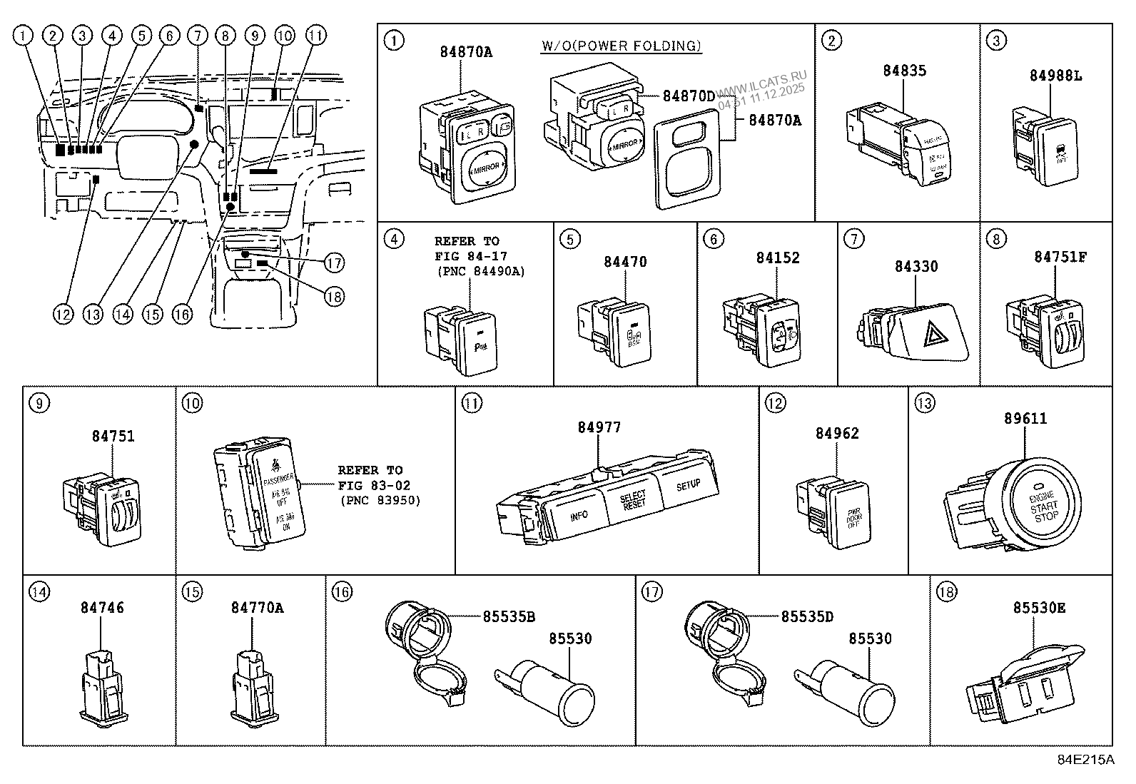 SWITCH & RELAY & COMPUTER TOYOTA SIENNA&(622430)