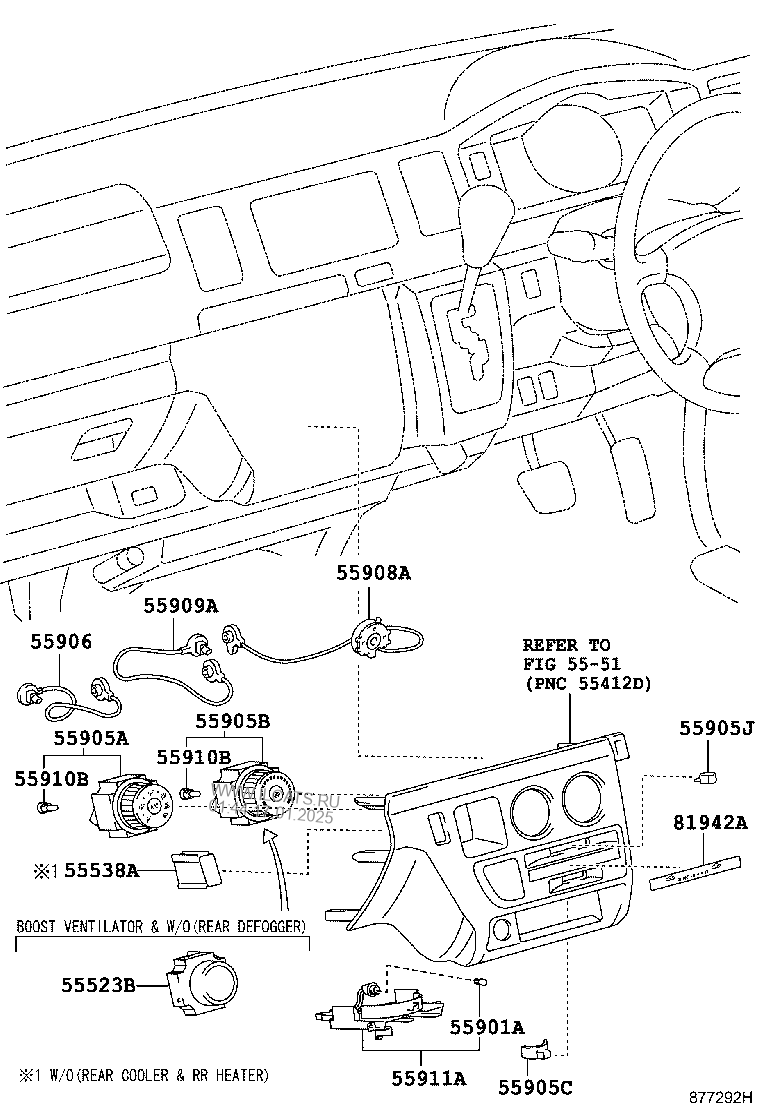 HEATING & AIR CONDITIONING - CONTROL & AIR DUCT TOYOTA HIACE&(711350)