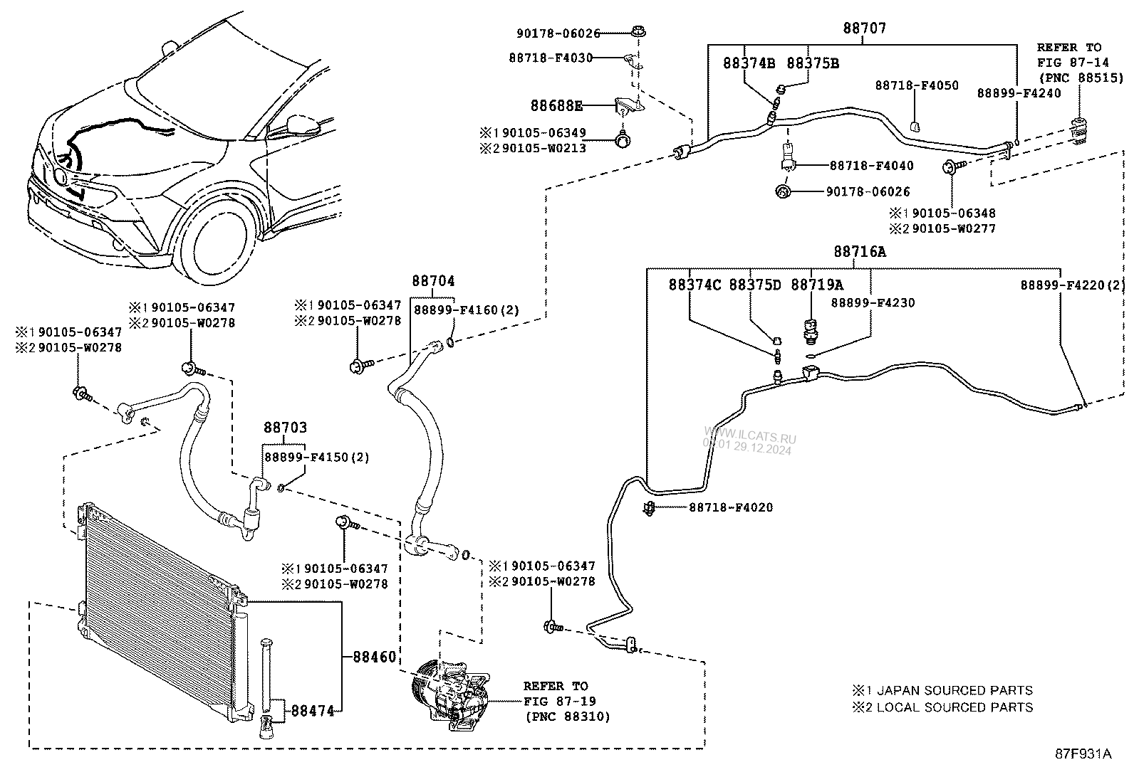 HEATING & AIR CONDITIONING - COOLER PIPING TOYOTA C-HR&(528410)