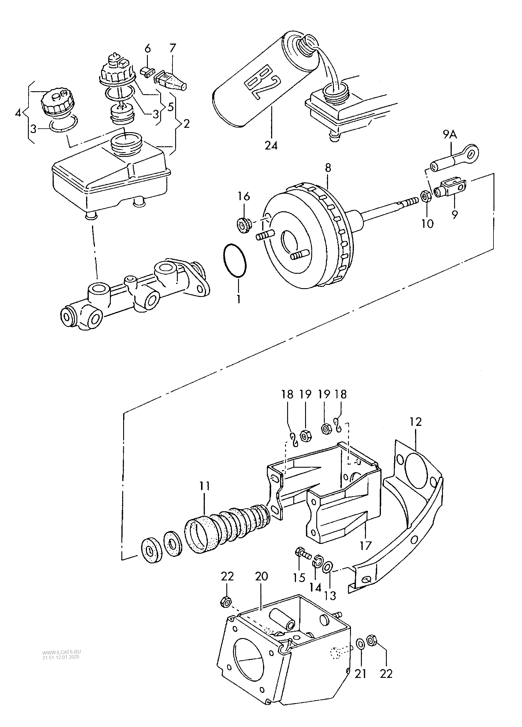 brake servo. reservoir VW SCIROCCO