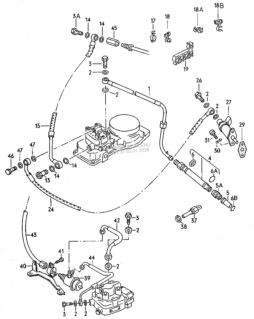 cold start valve, injector with fuel pipes VW PASSAT SYNCRO