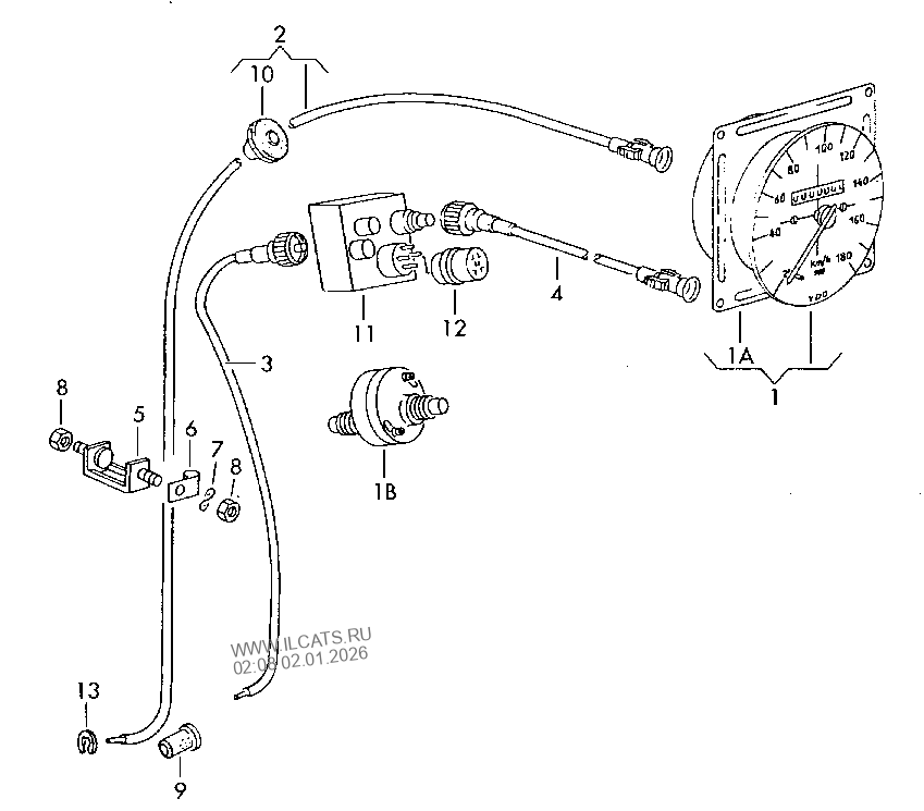 speedometer. compensating gearbox. speedometer drive cable VW TYP 2/SYNCRO