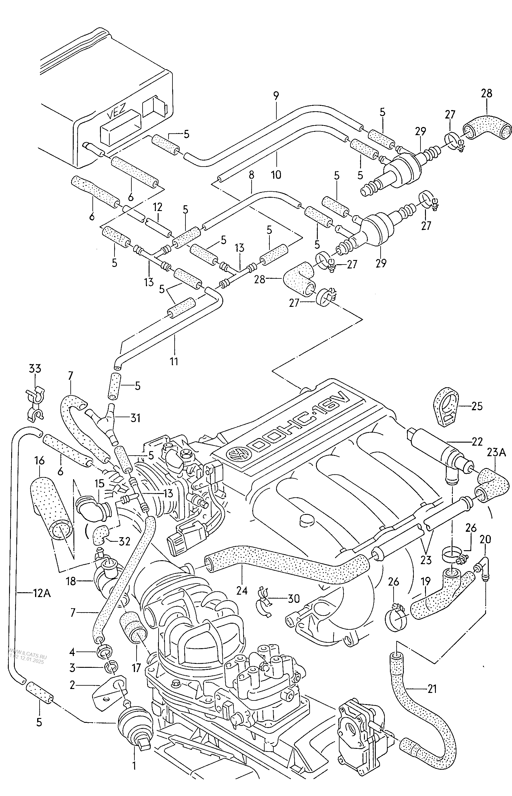 vacuum system VW GOLF