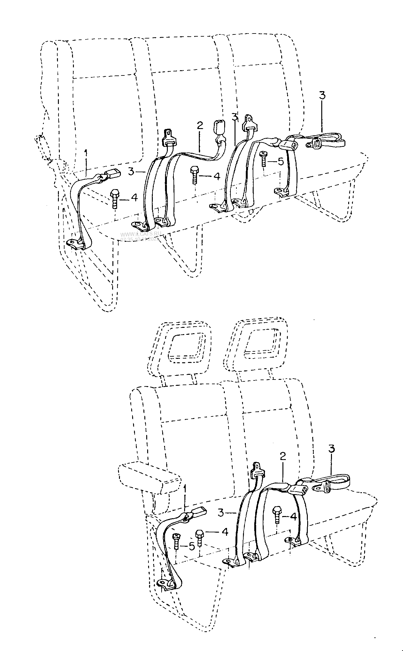 seat belts. seats in passenger compartment VW