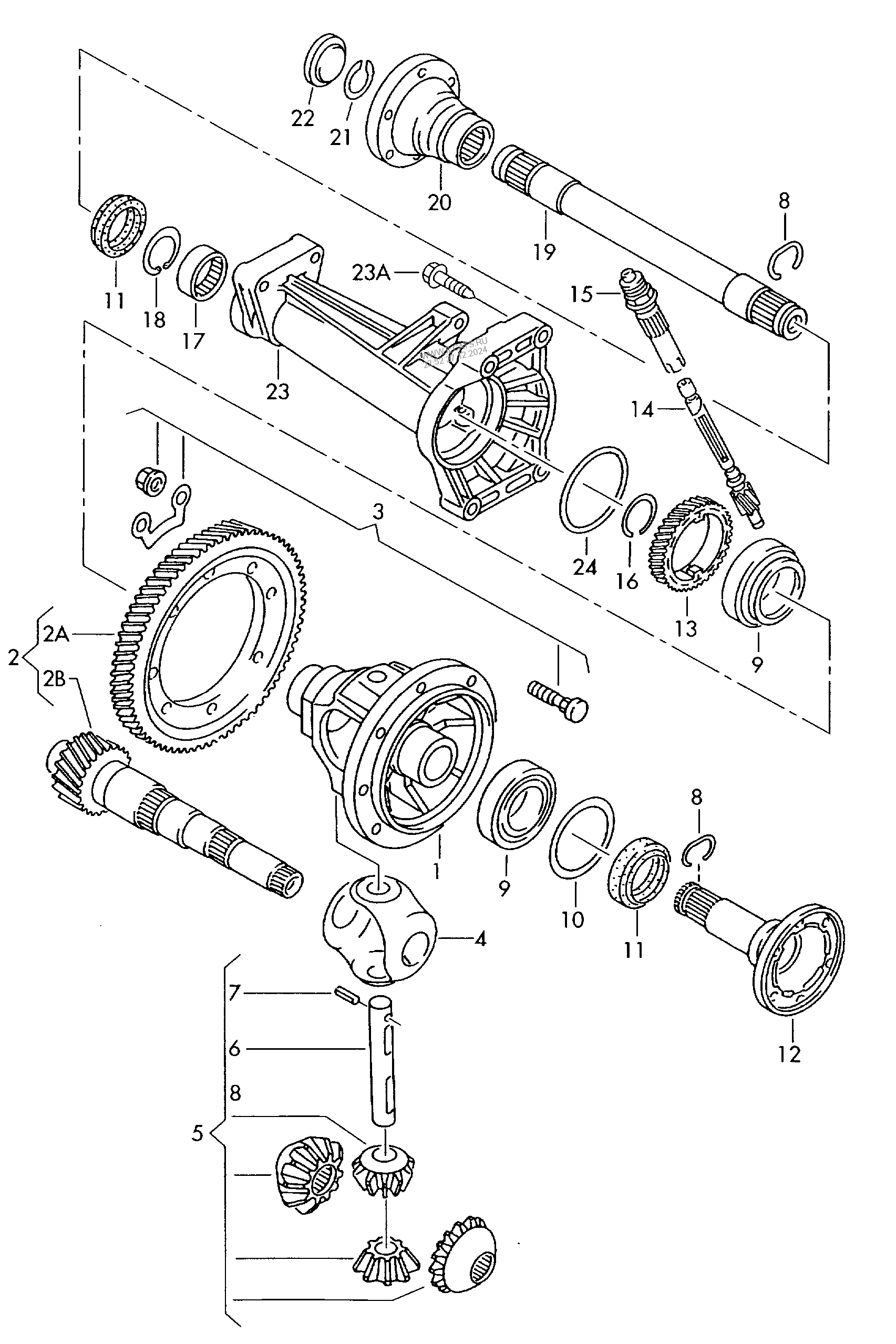 differential. pinion gear set. for manual gearbox VW TRANSPORTER