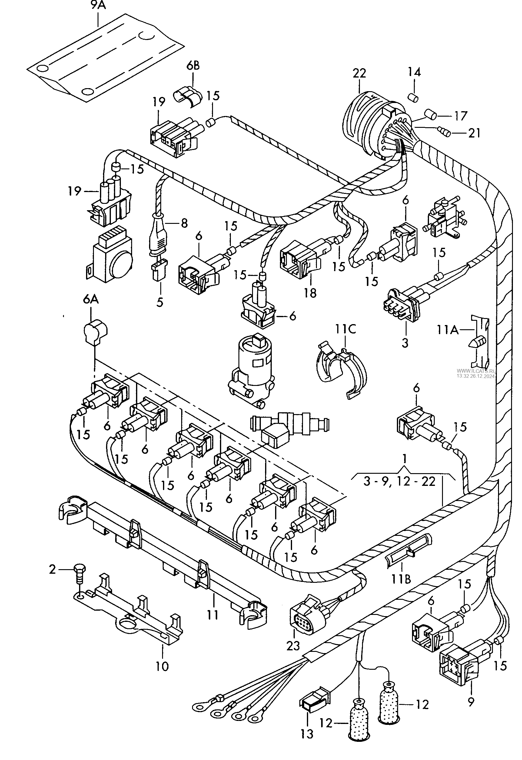 wiring set for engine VW