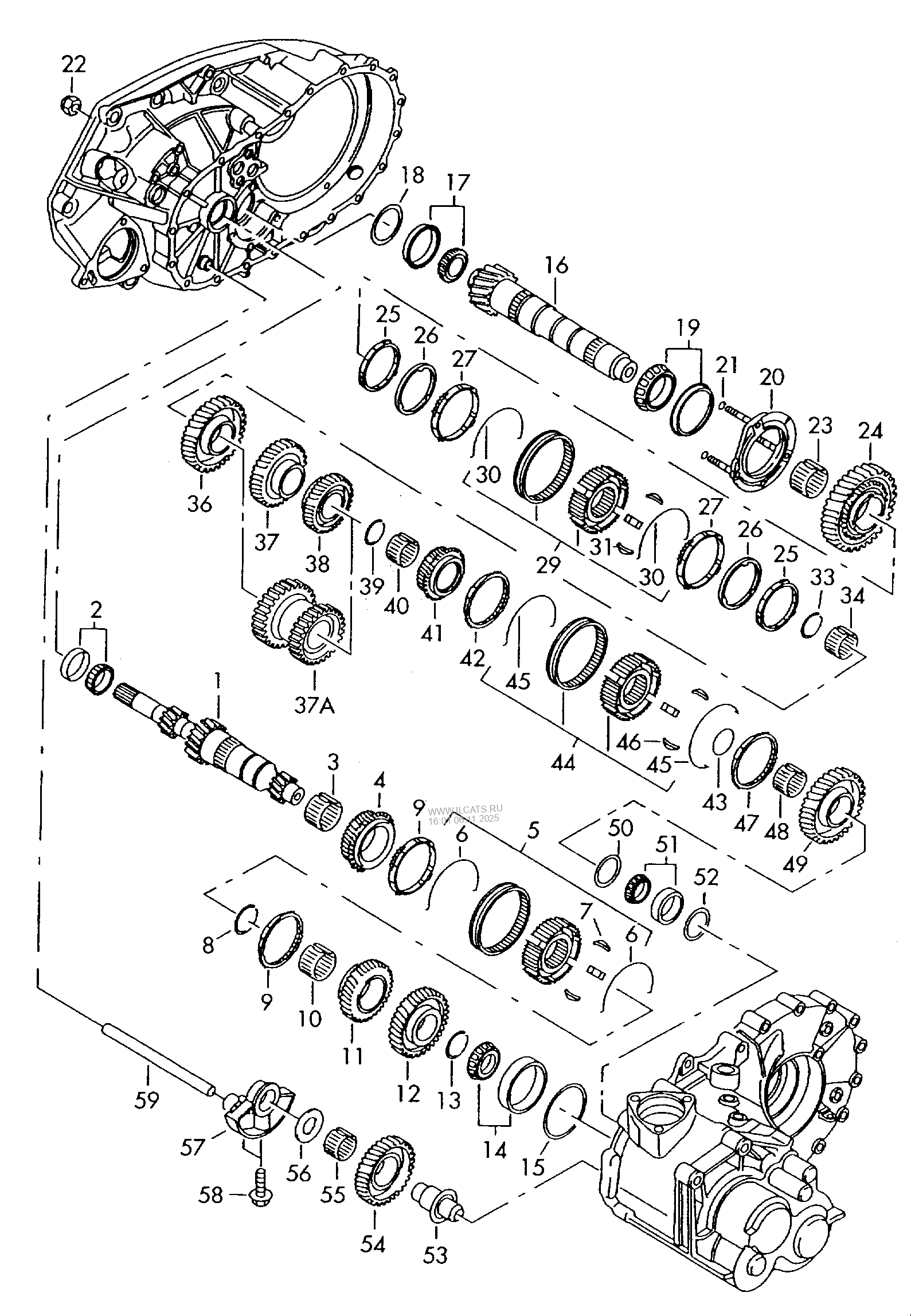 gears and shafts. for 5 speed manual transmiss. VW