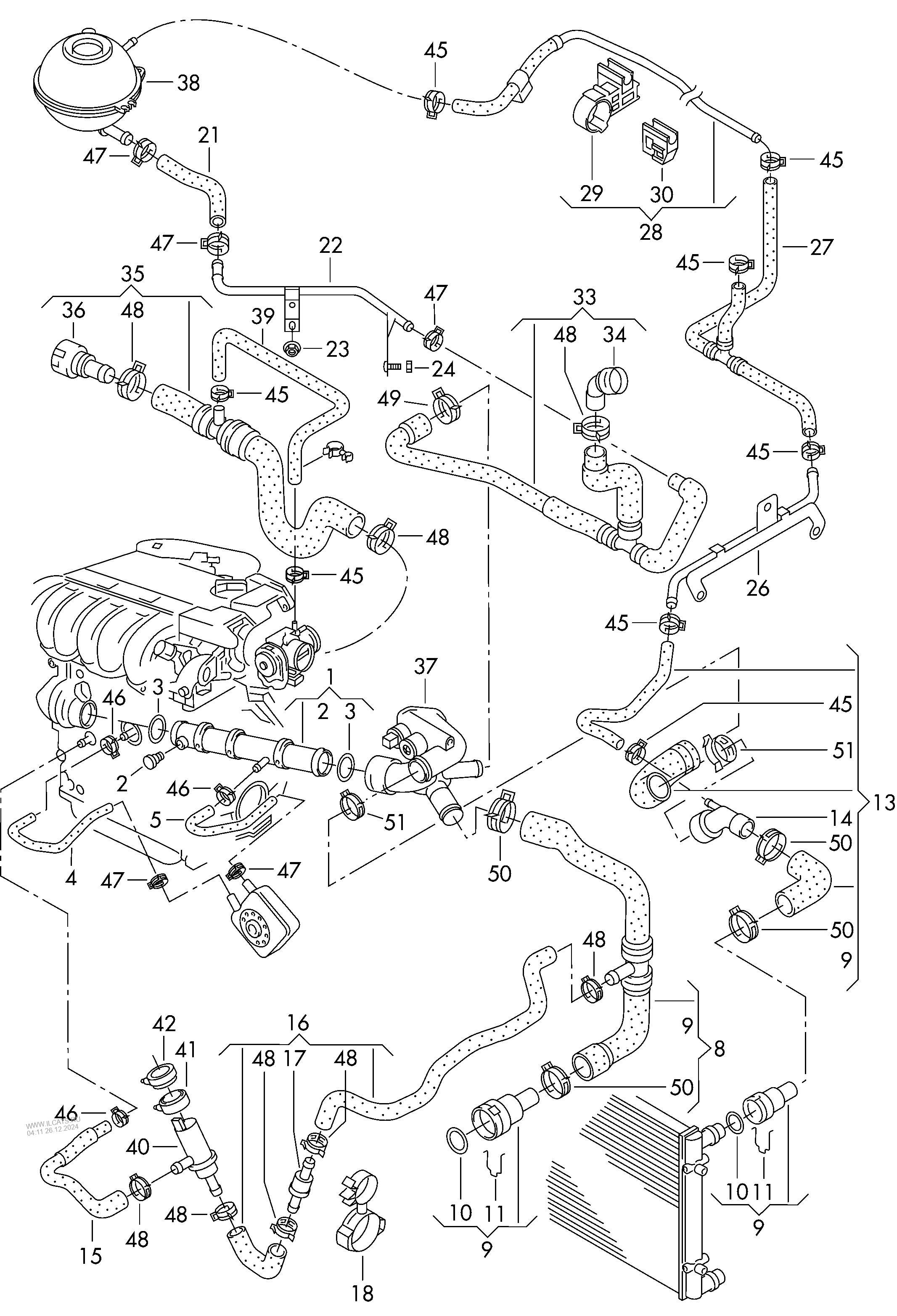 Coolant Cooling System Vw Golf Variant 4motion