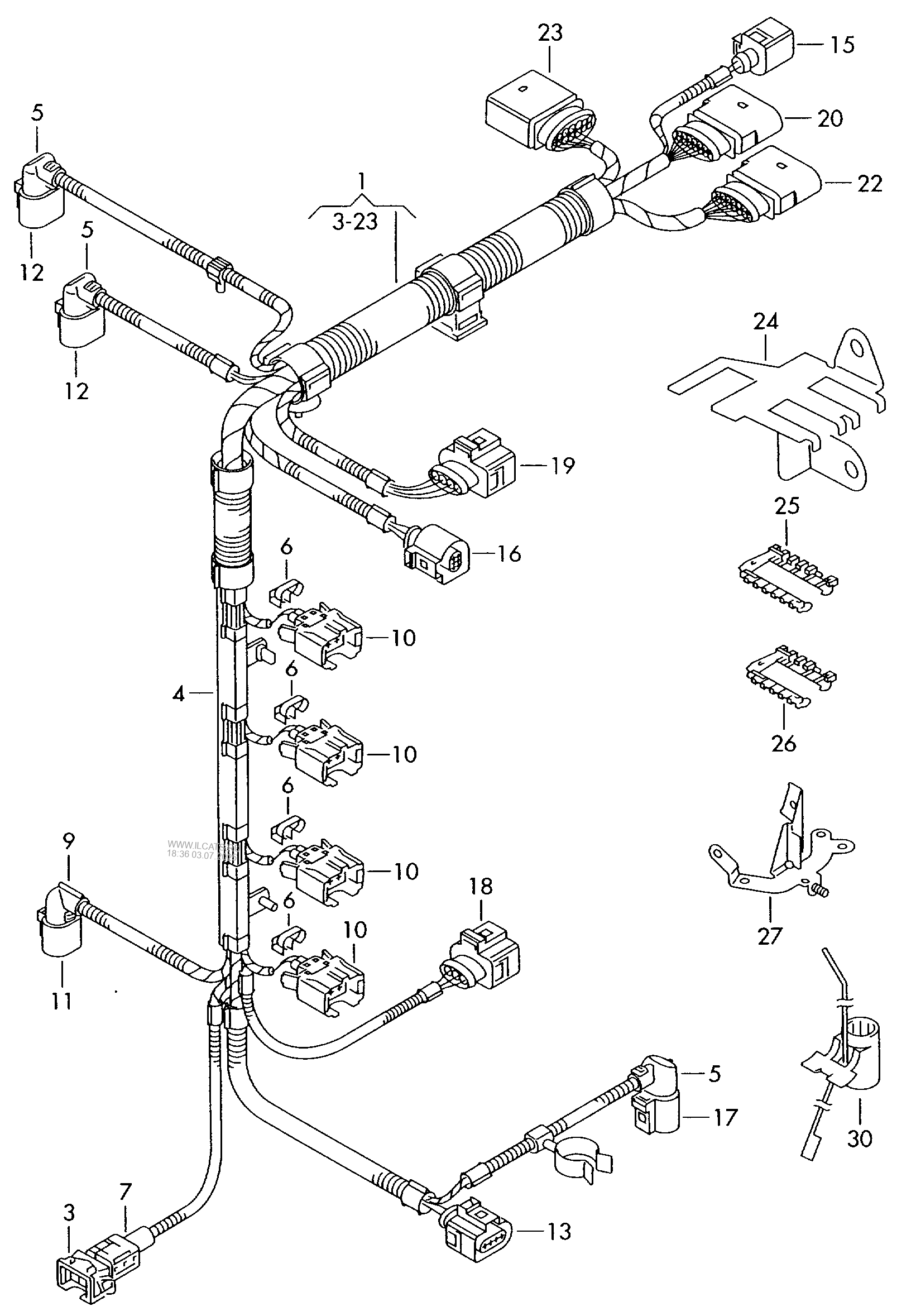 wiring set for engine VW LUPO / LUPO 3L TDI