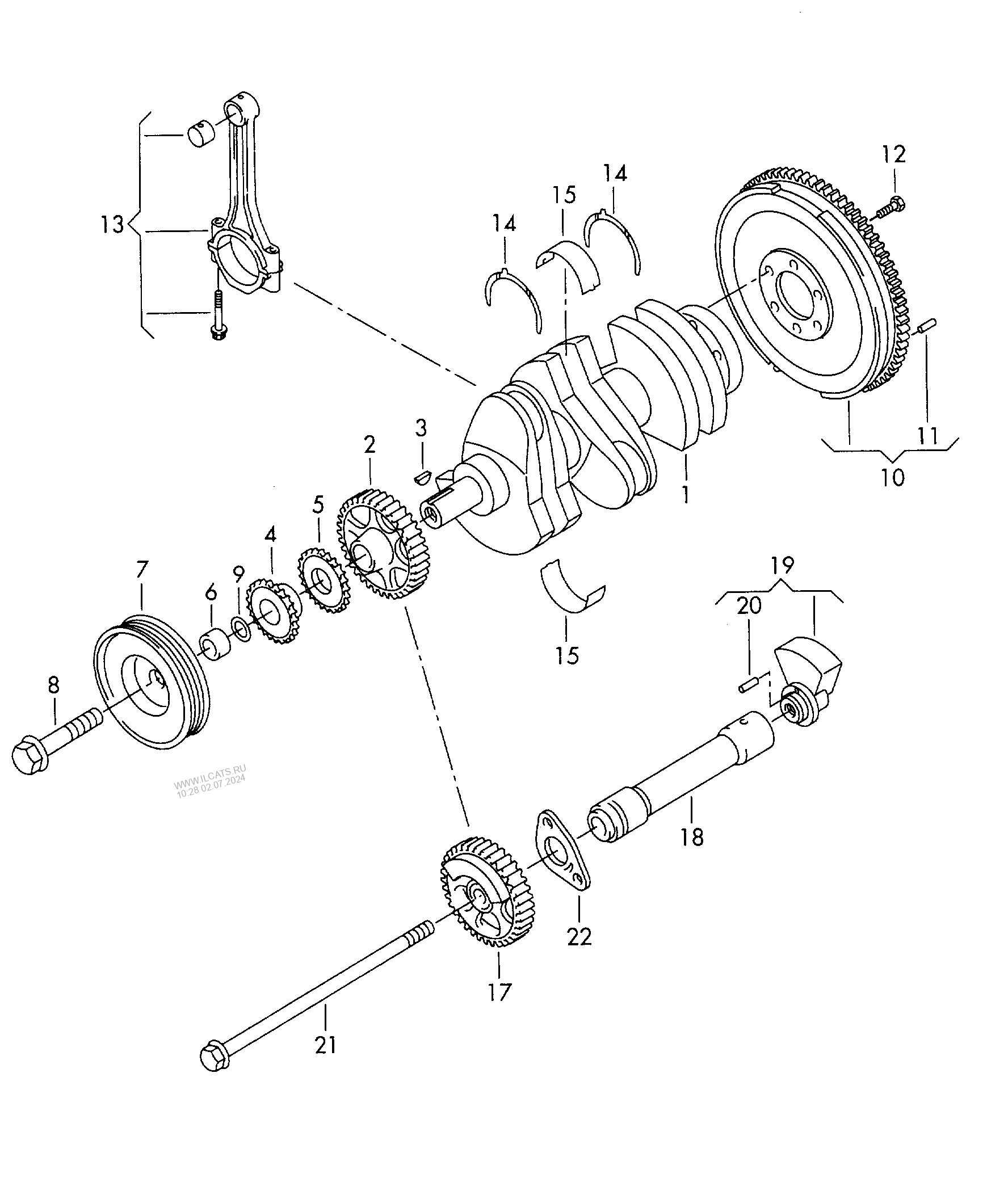 crankshaft. conrod. bearings. balancer shaft VW POLO/DERBY/VENTO-IND