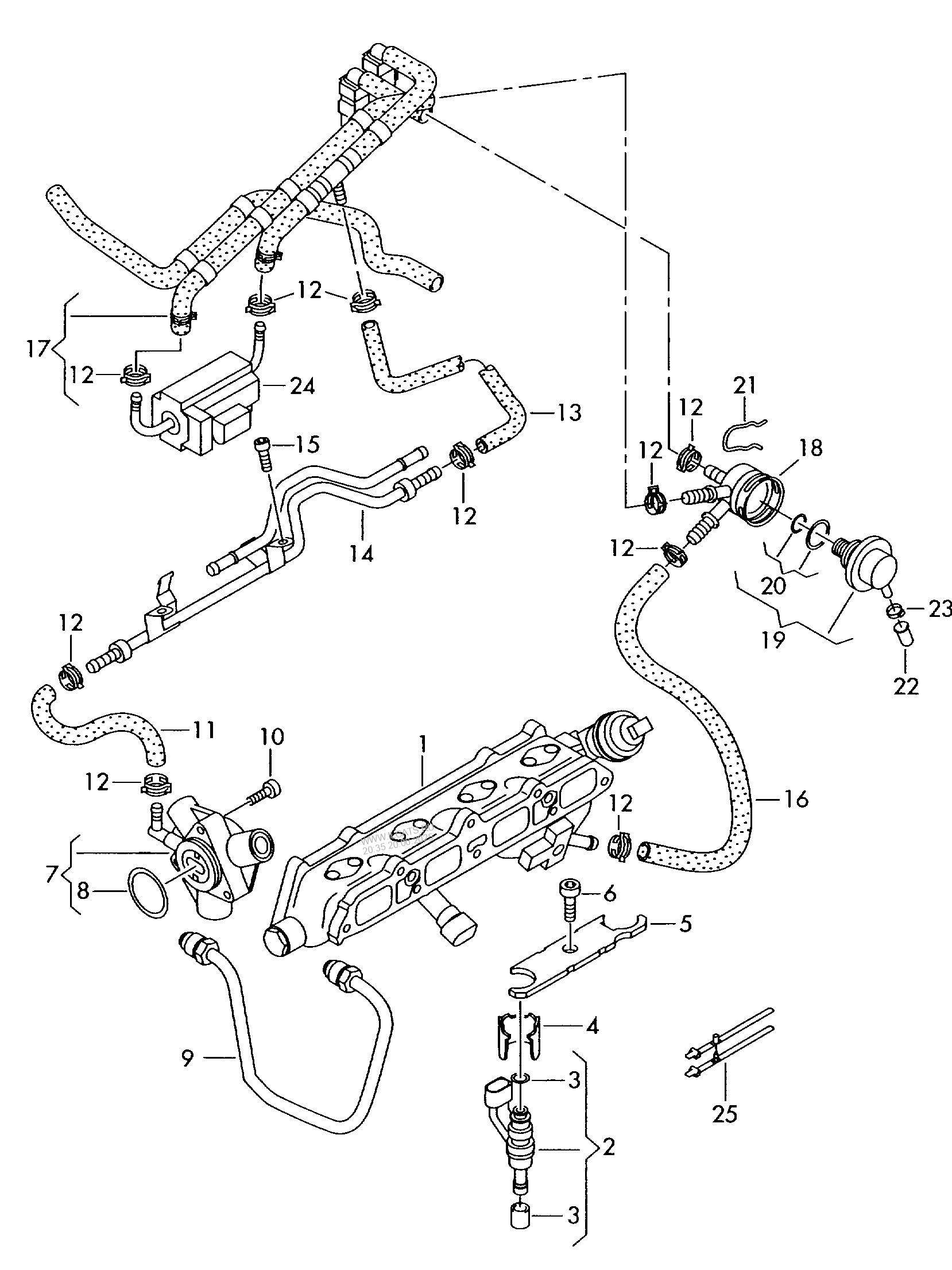 Fuel Rail Fuel Pump Vw Golf Variant 4motion