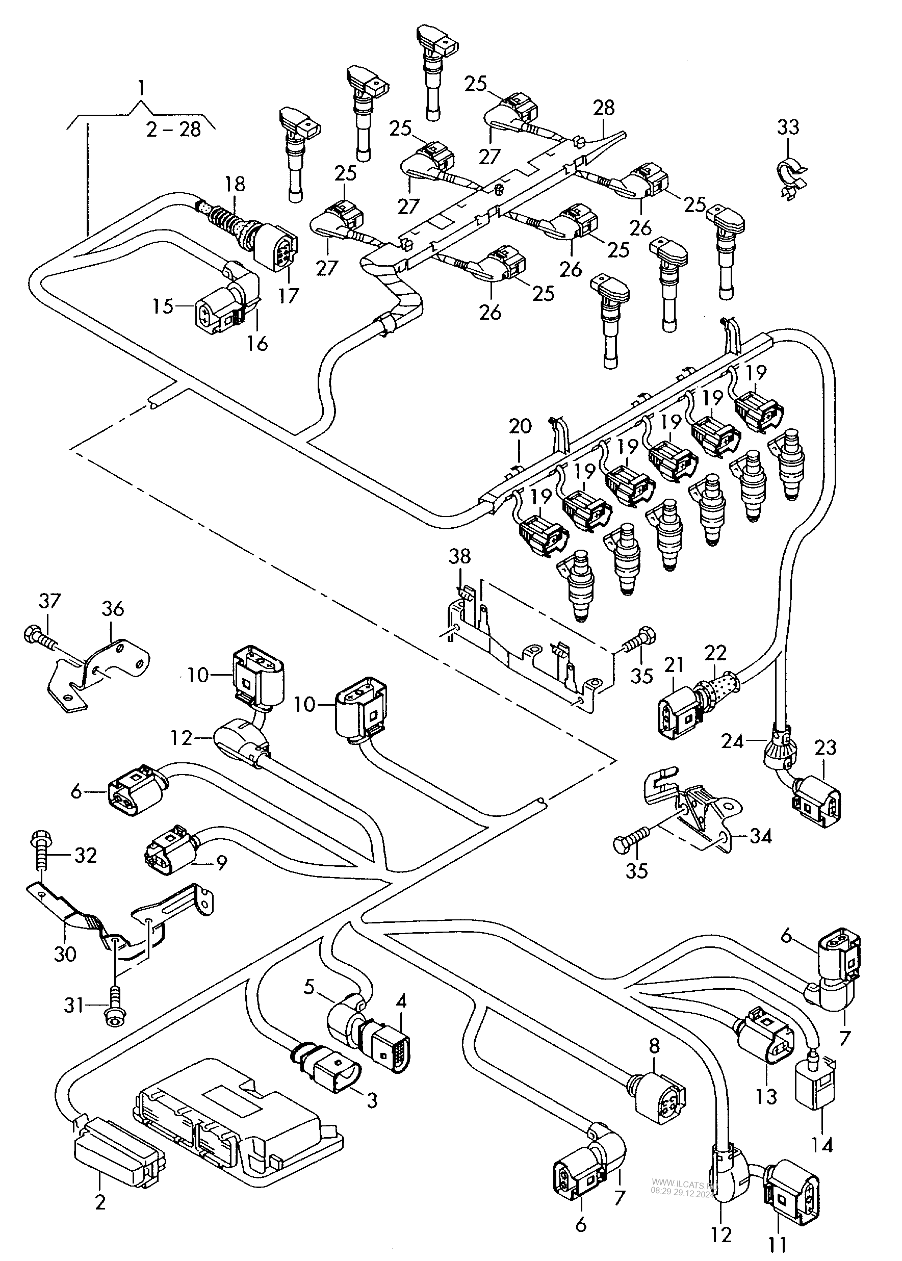 wiring set for engine VW PASSAT