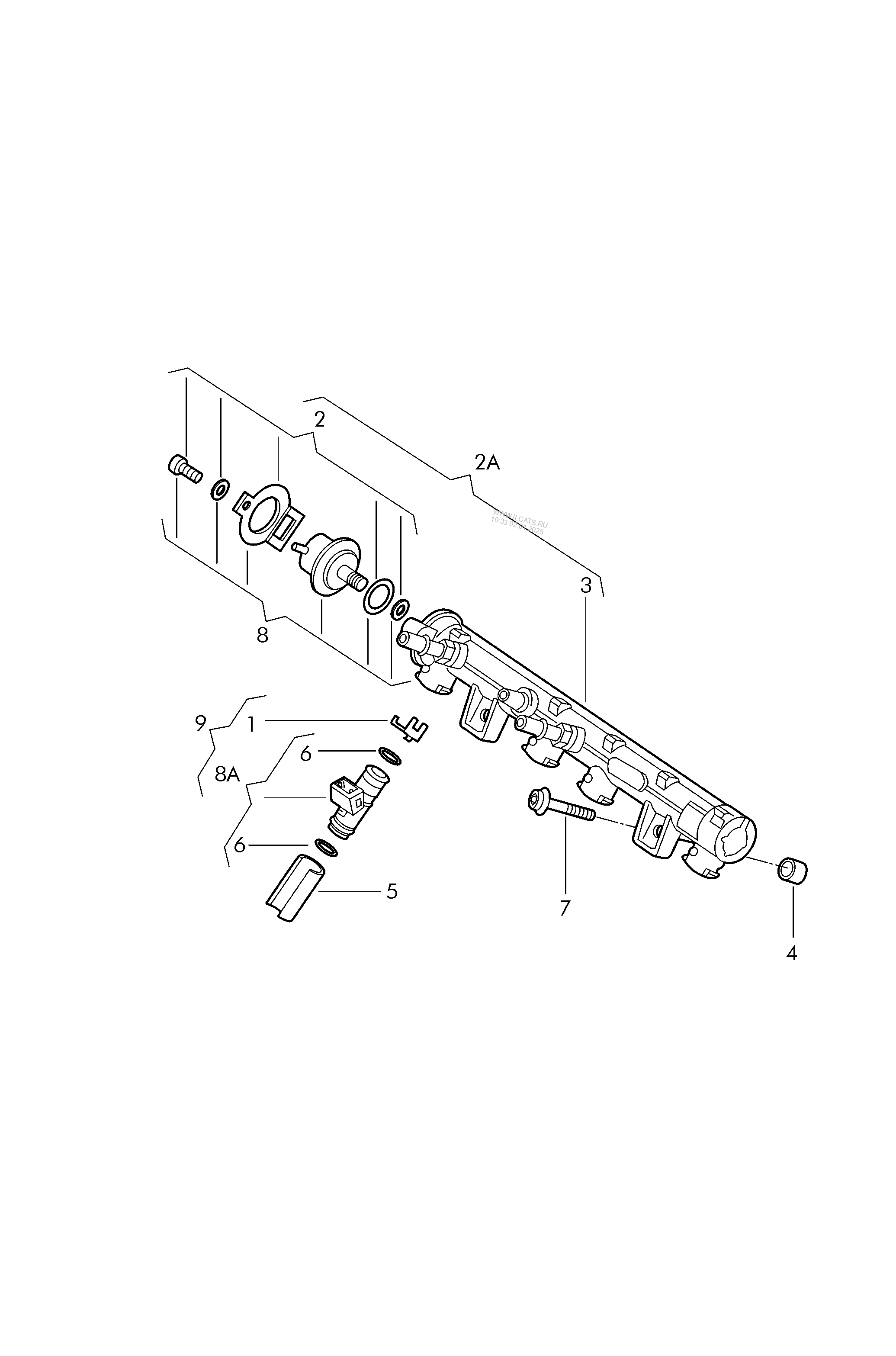 fuel rail. injection valve VW