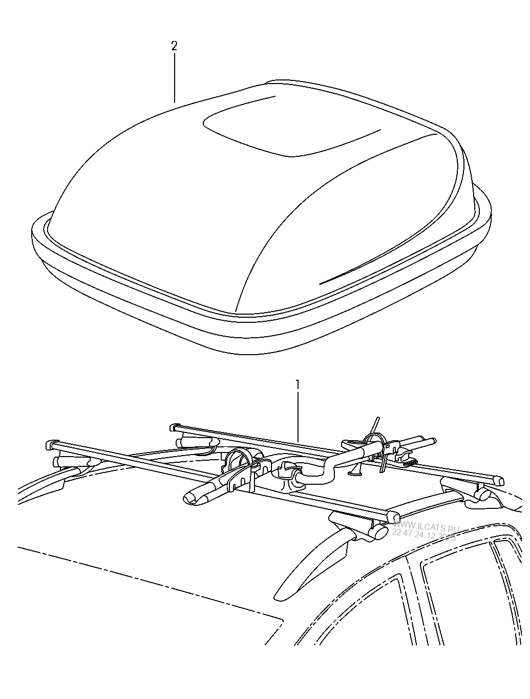 genuine accessories. roof load flap. roof rack system. bicycle bracket