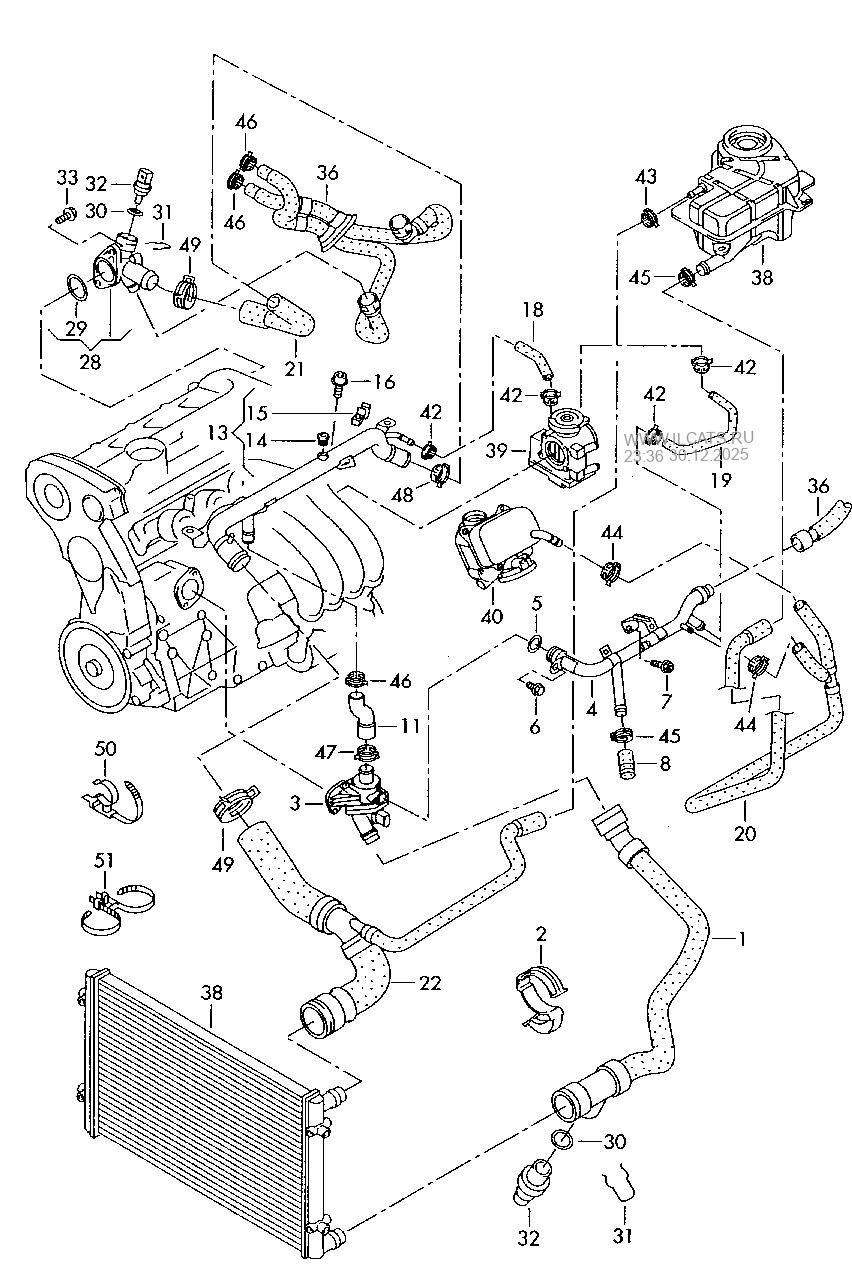 coolant cooling system VW PASSAT/VARIANT/SANTANA