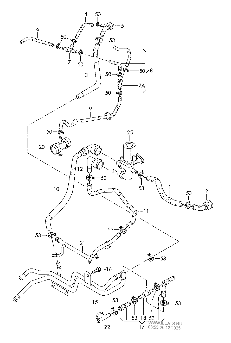 coolant cooling system. for vehicles with auxiliary heater VW GOLF