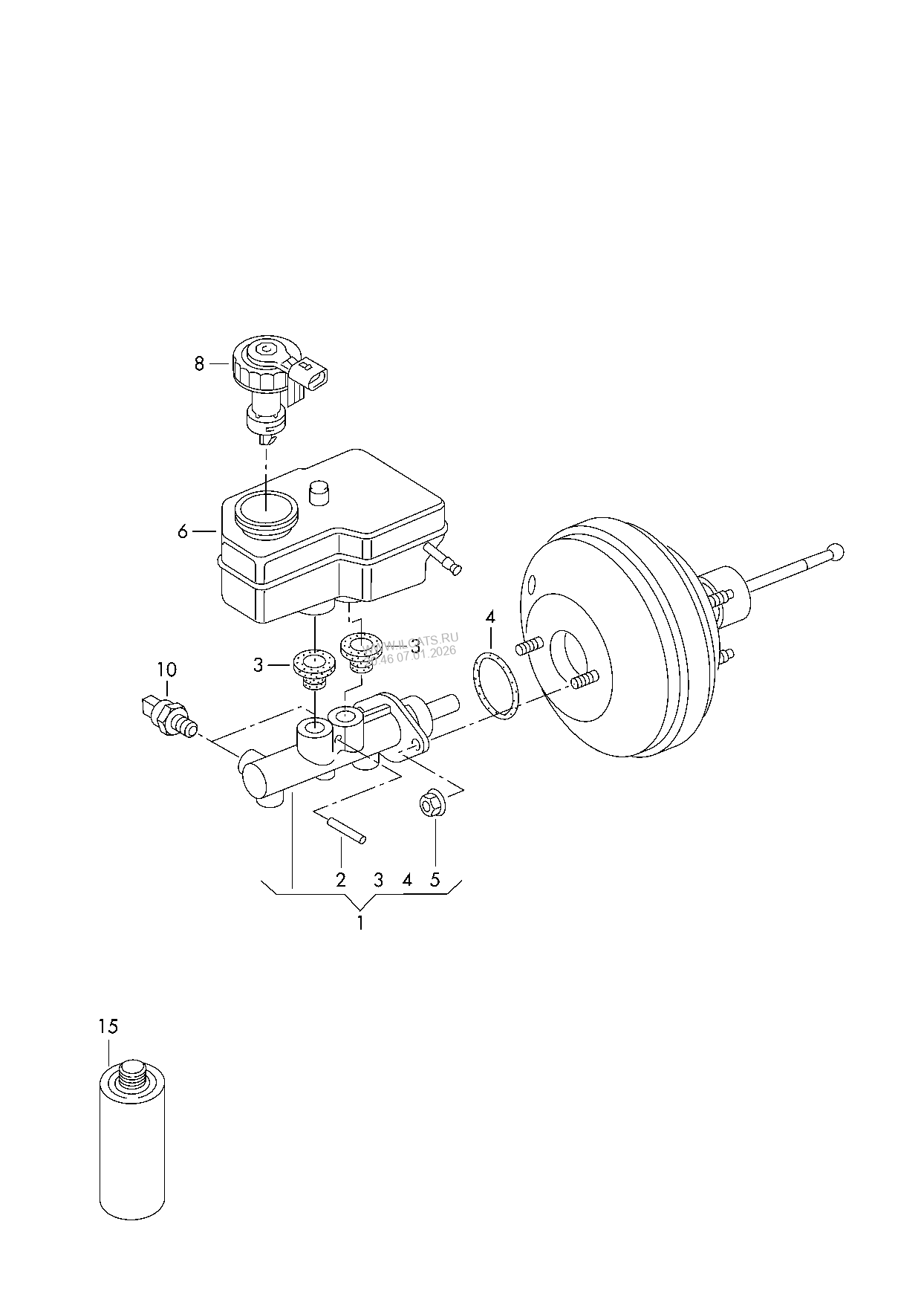 brake master cylinder. reservoir VW TOURAN