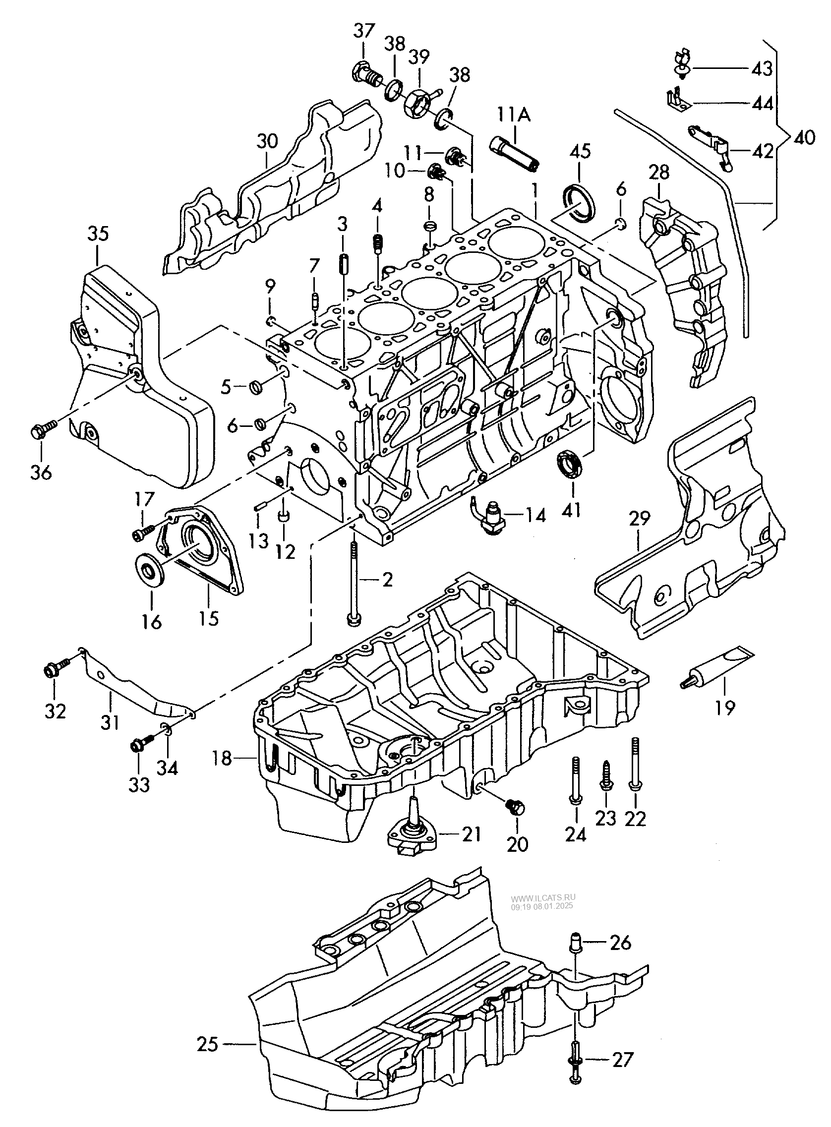 crankcase. oil sump VW