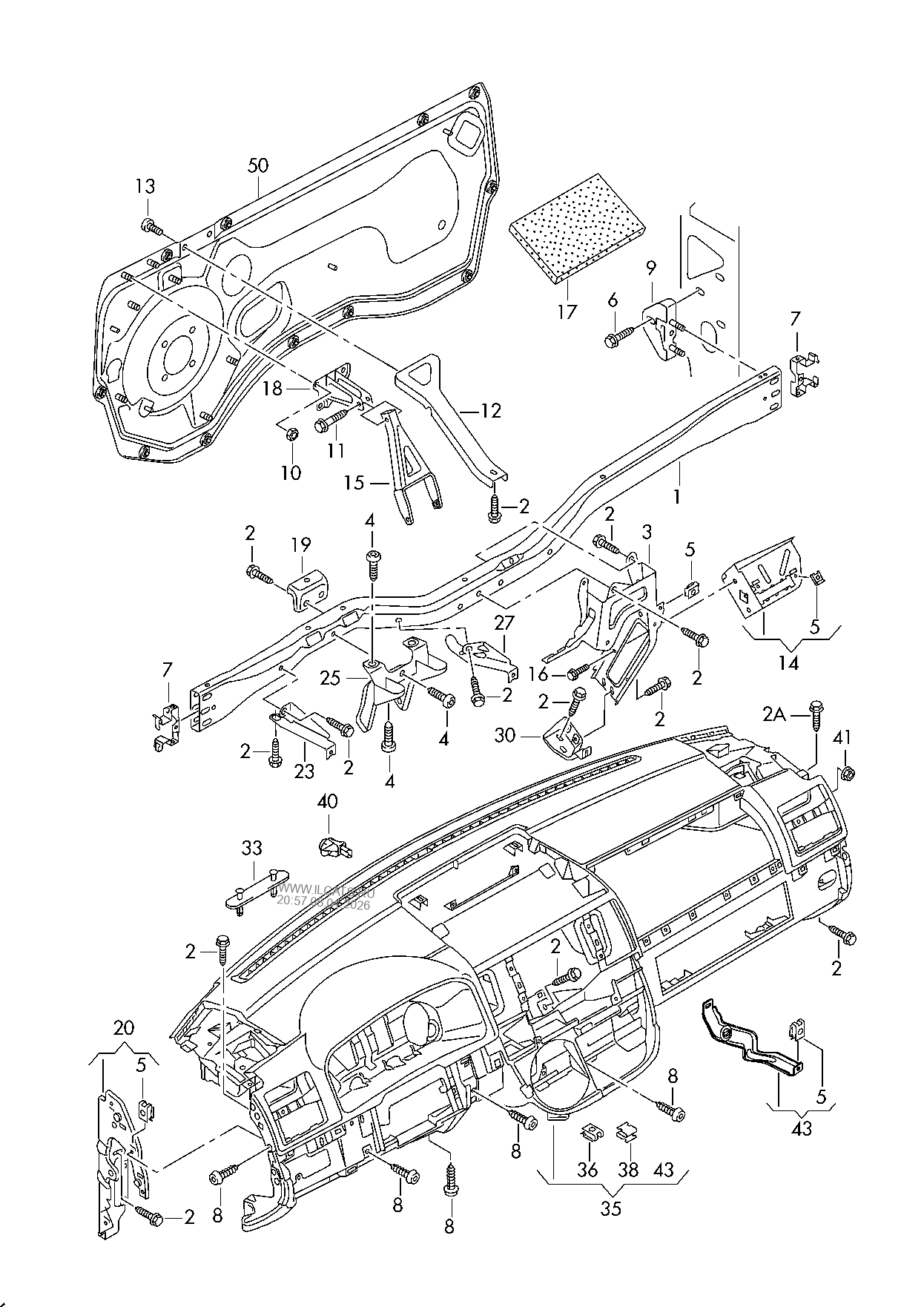 Панель пола VW
