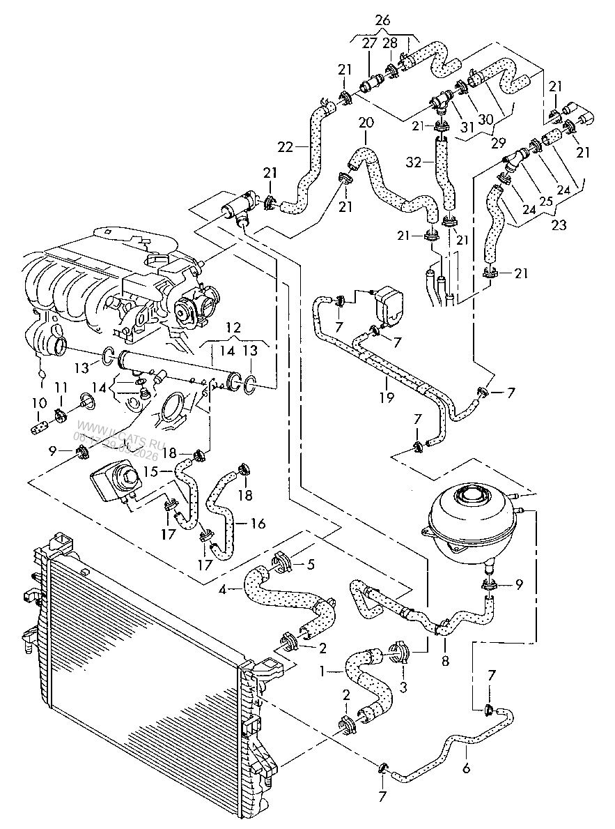 Жгут пров. для полож. выв. АКБ. АКБ. Гнездо для предохранителя VW
