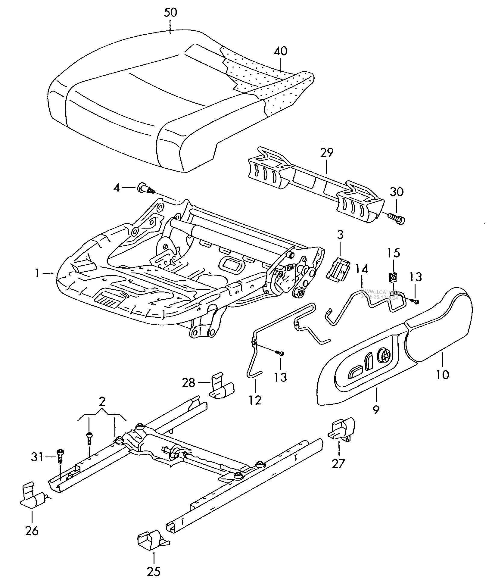 seat frame (electrically adjustable) VW