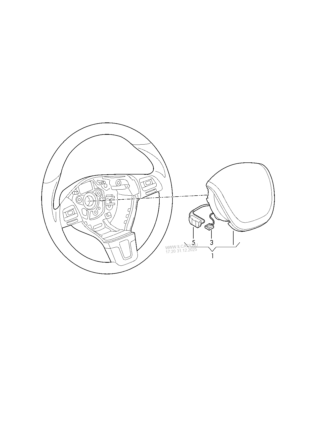 airbag unit. (drivers side) VW TOUAREG