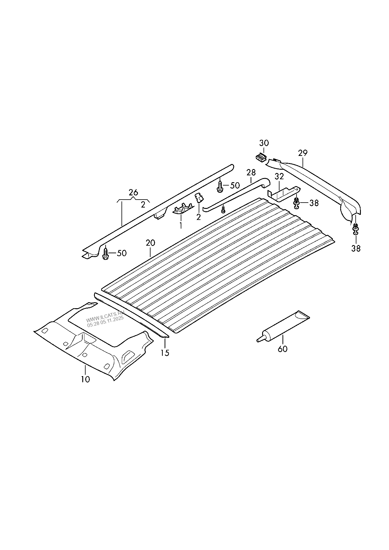 roof trim. roof frame trim VW