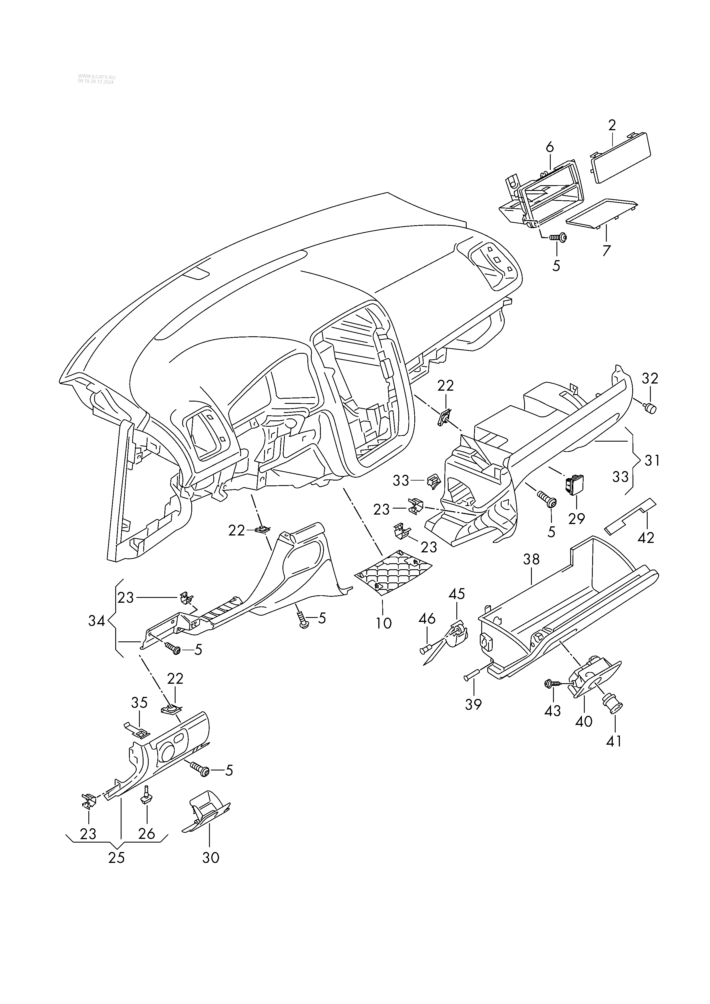 dashboard fittings VW