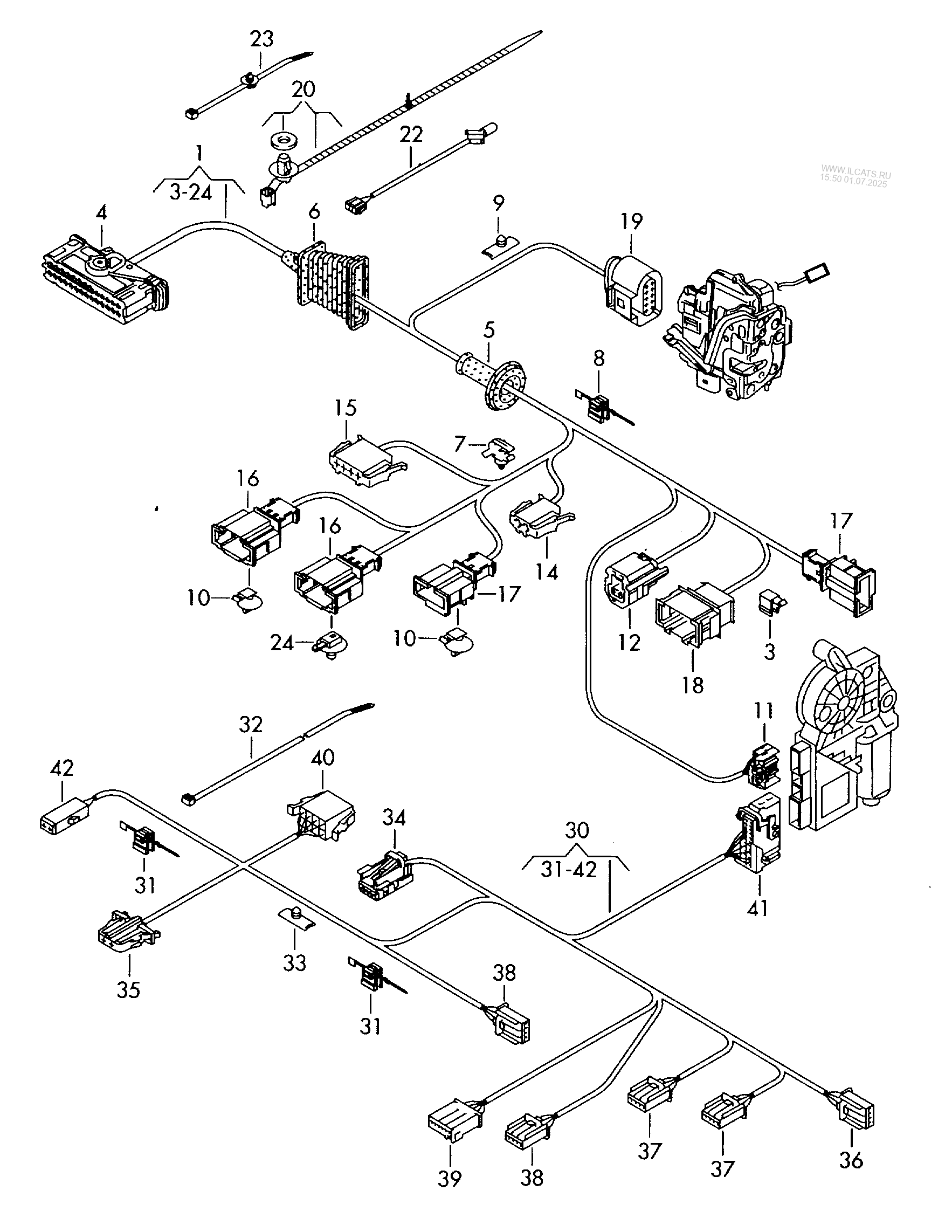 Wiring Set For Door Passenger Side Vw Eos