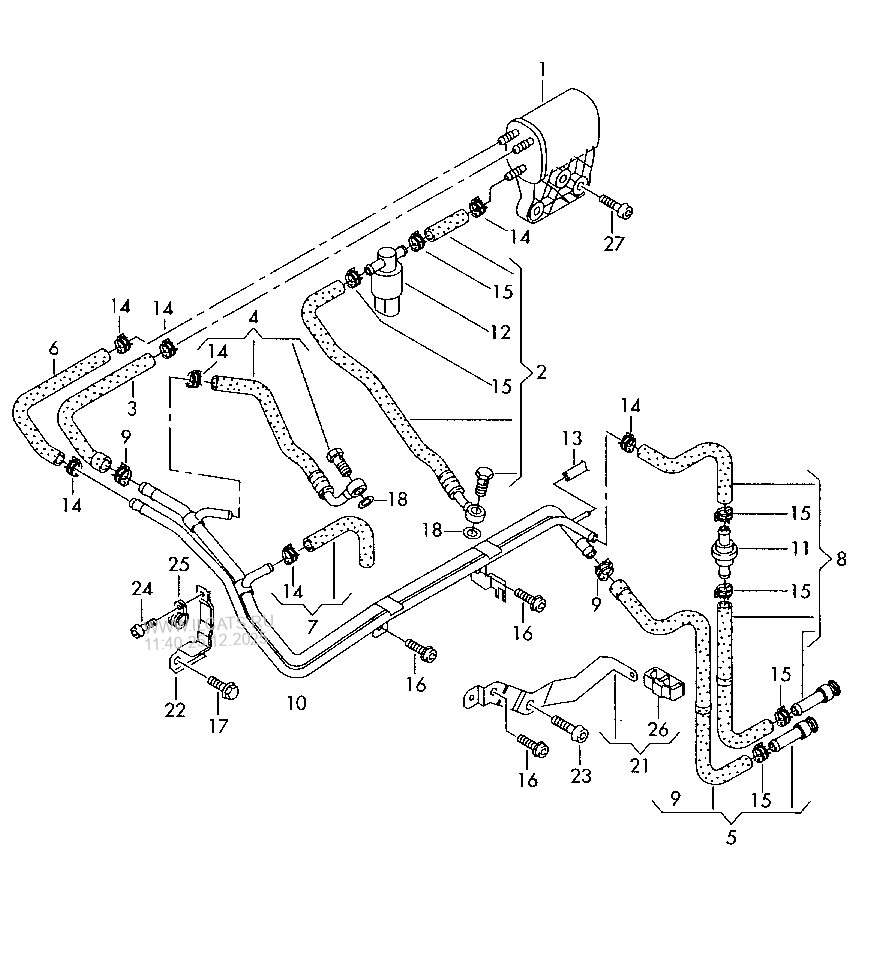 fuel line. accumulator. bracket for accumulator VW CRAFTER
