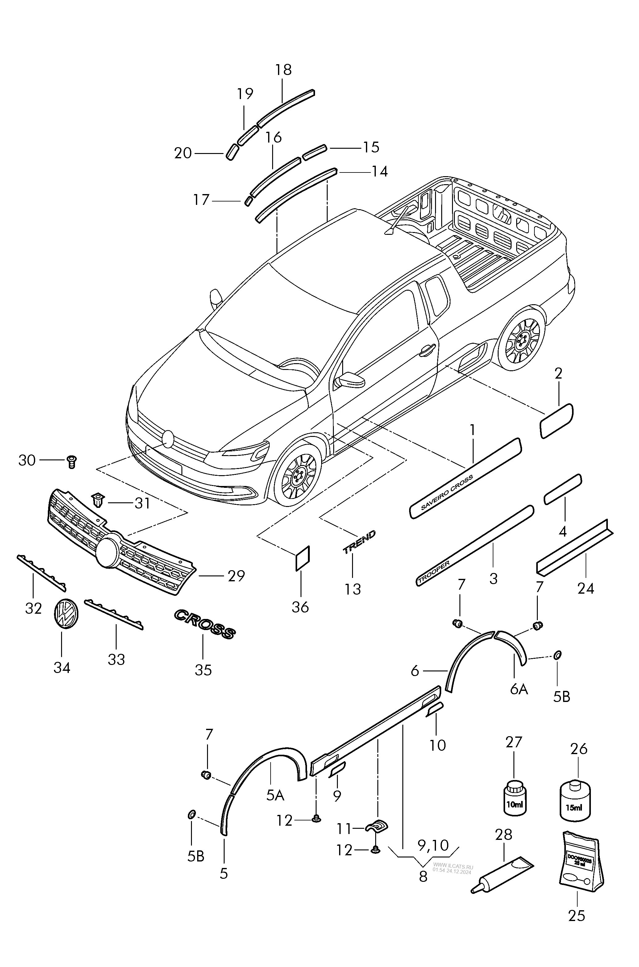 protective strips VW SANTANA/VARIANT