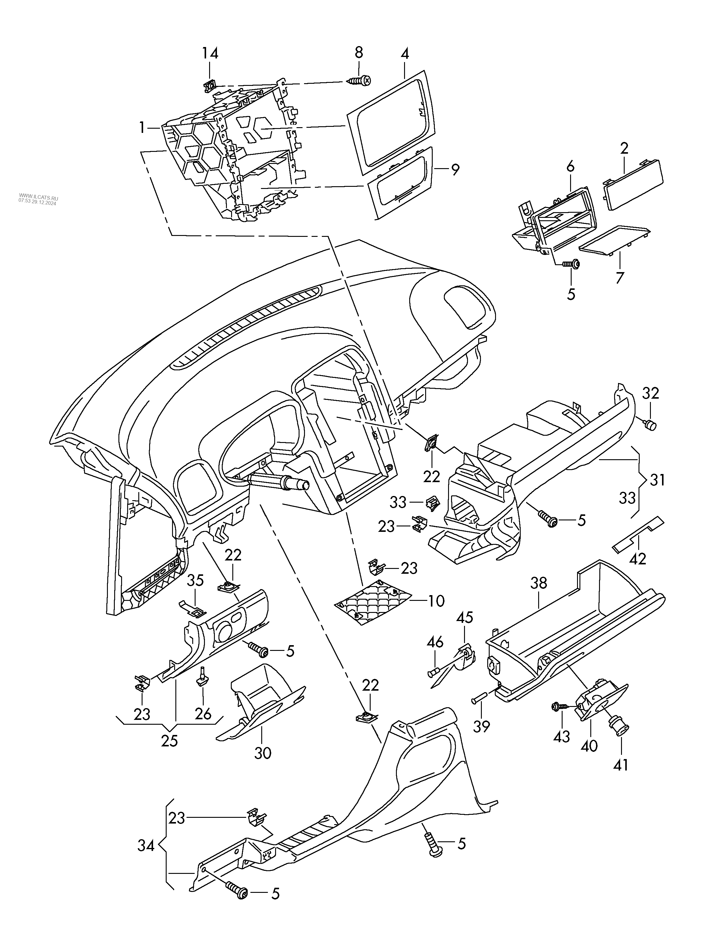 dashboard fittings VW