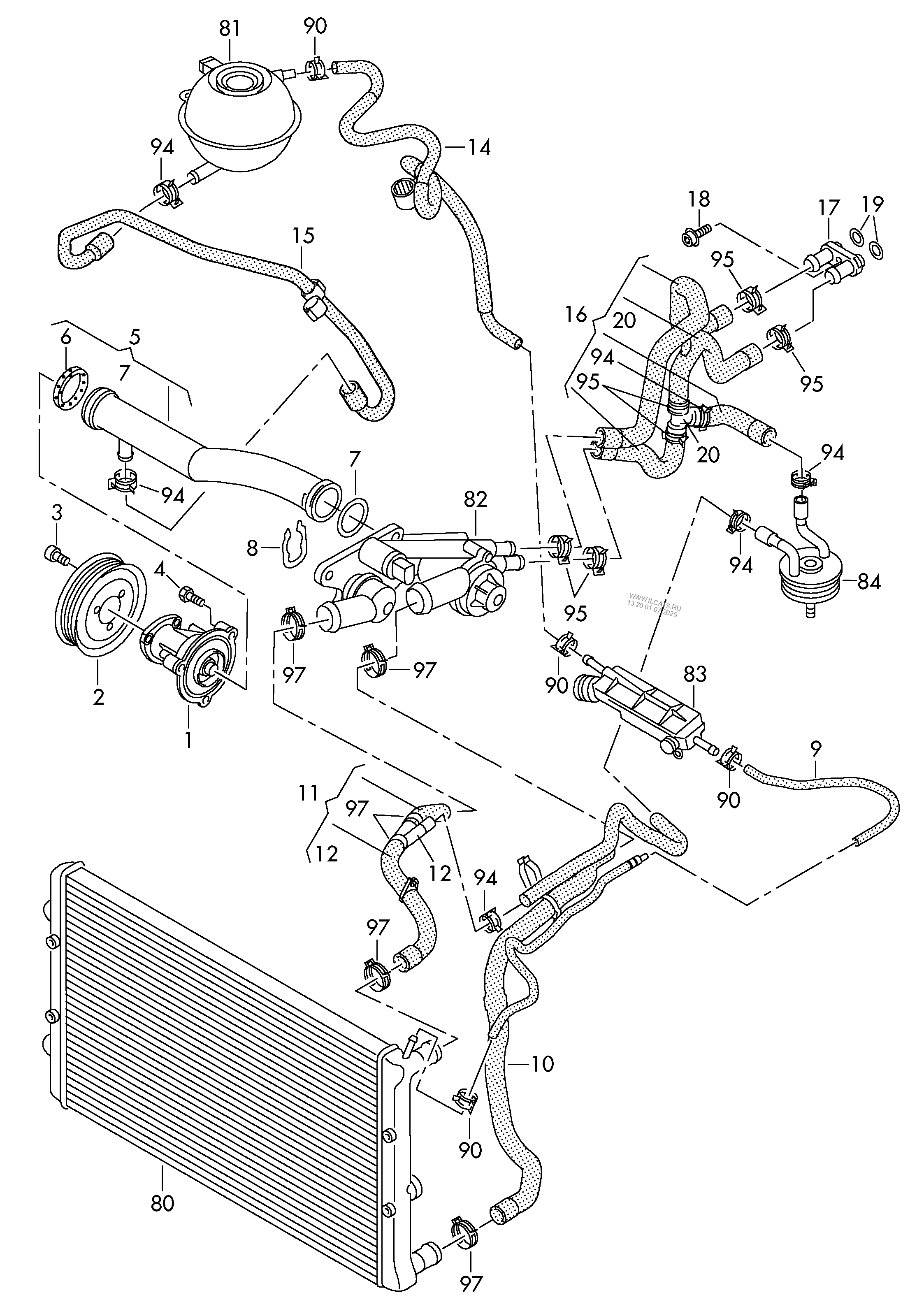 coolant pump. coolant cooling system VW POLO/POLO JIN QIN