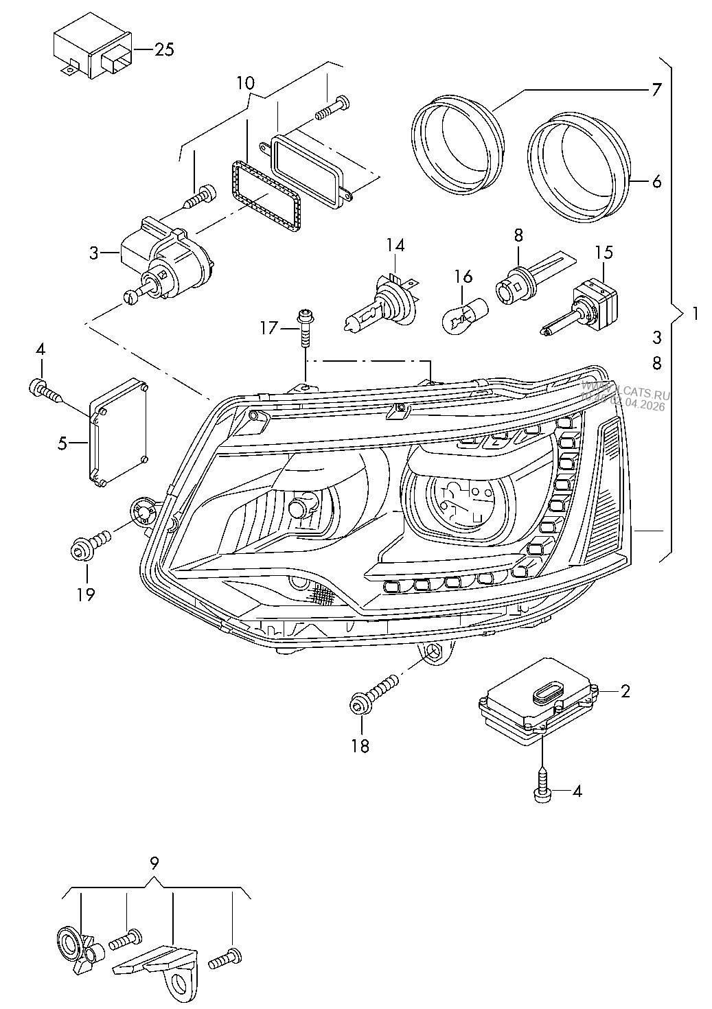 coolant cooling system. auxiliary heater for coolant circuit VW TRANSPORTER