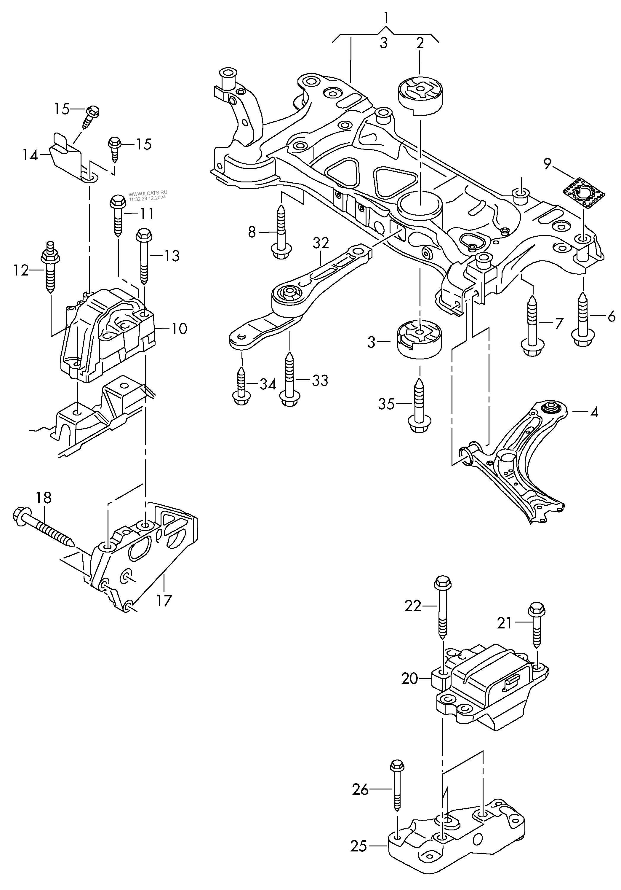 mounting parts for engine and transmission VW PASSAT/VARIANT/SANTANA