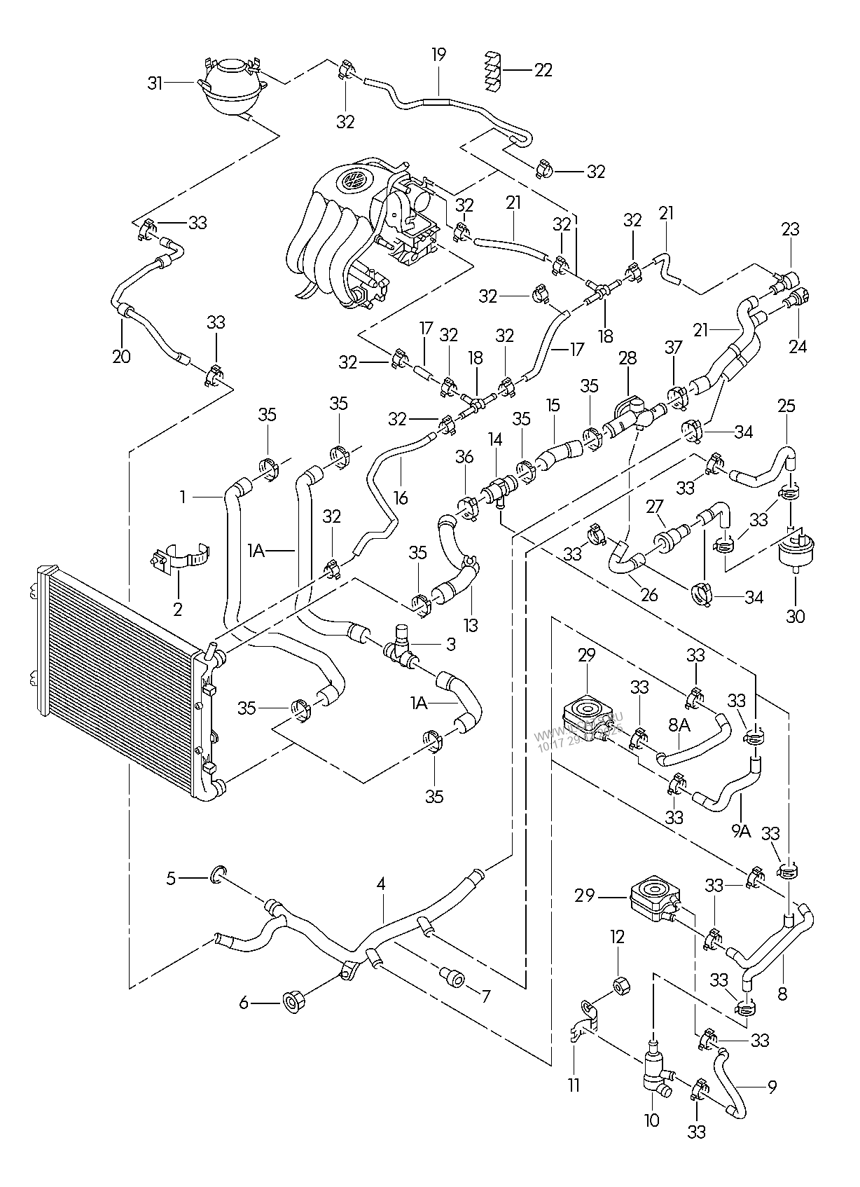 coolant cooling system VW