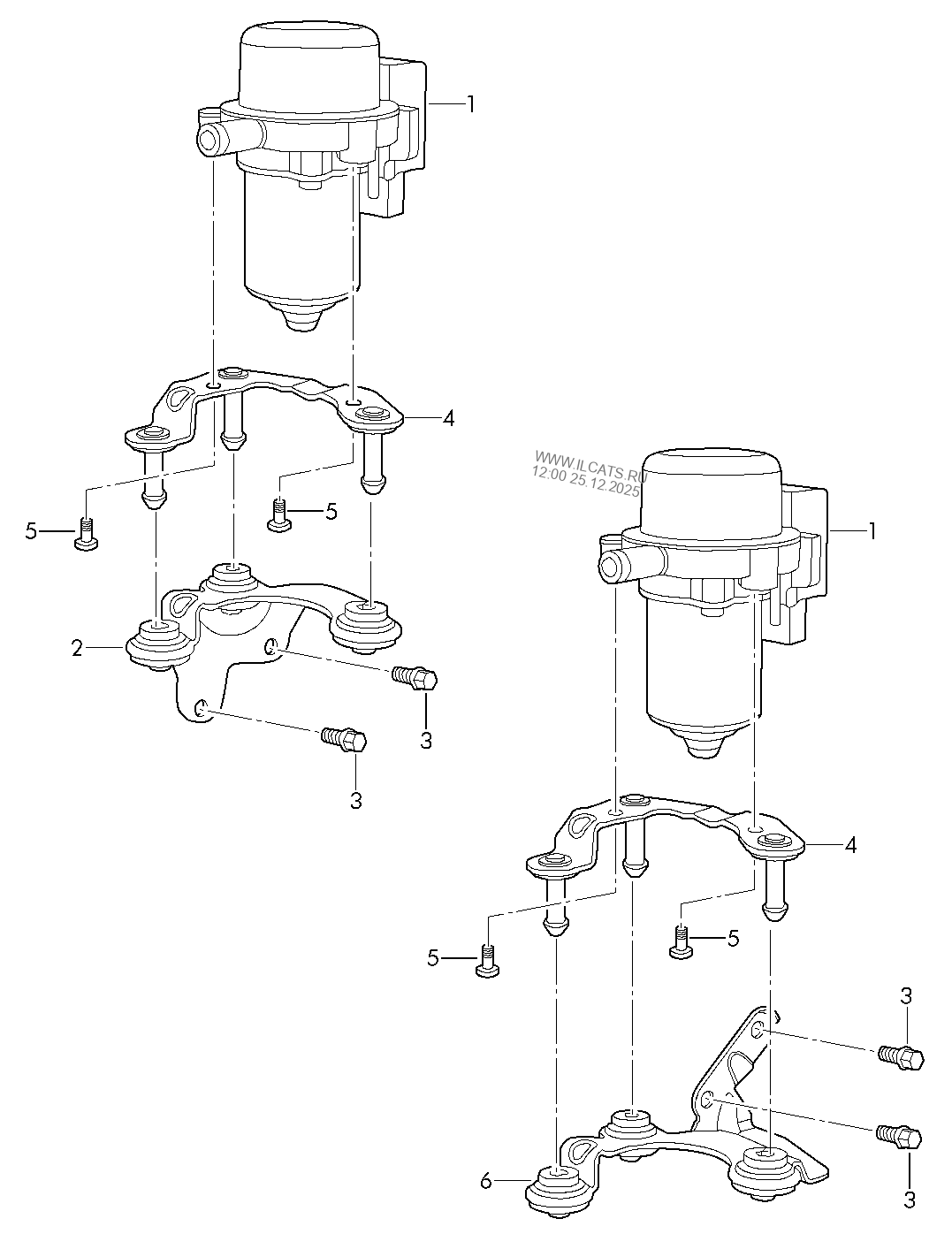 electric vacuum pump for brake. fasteners VW