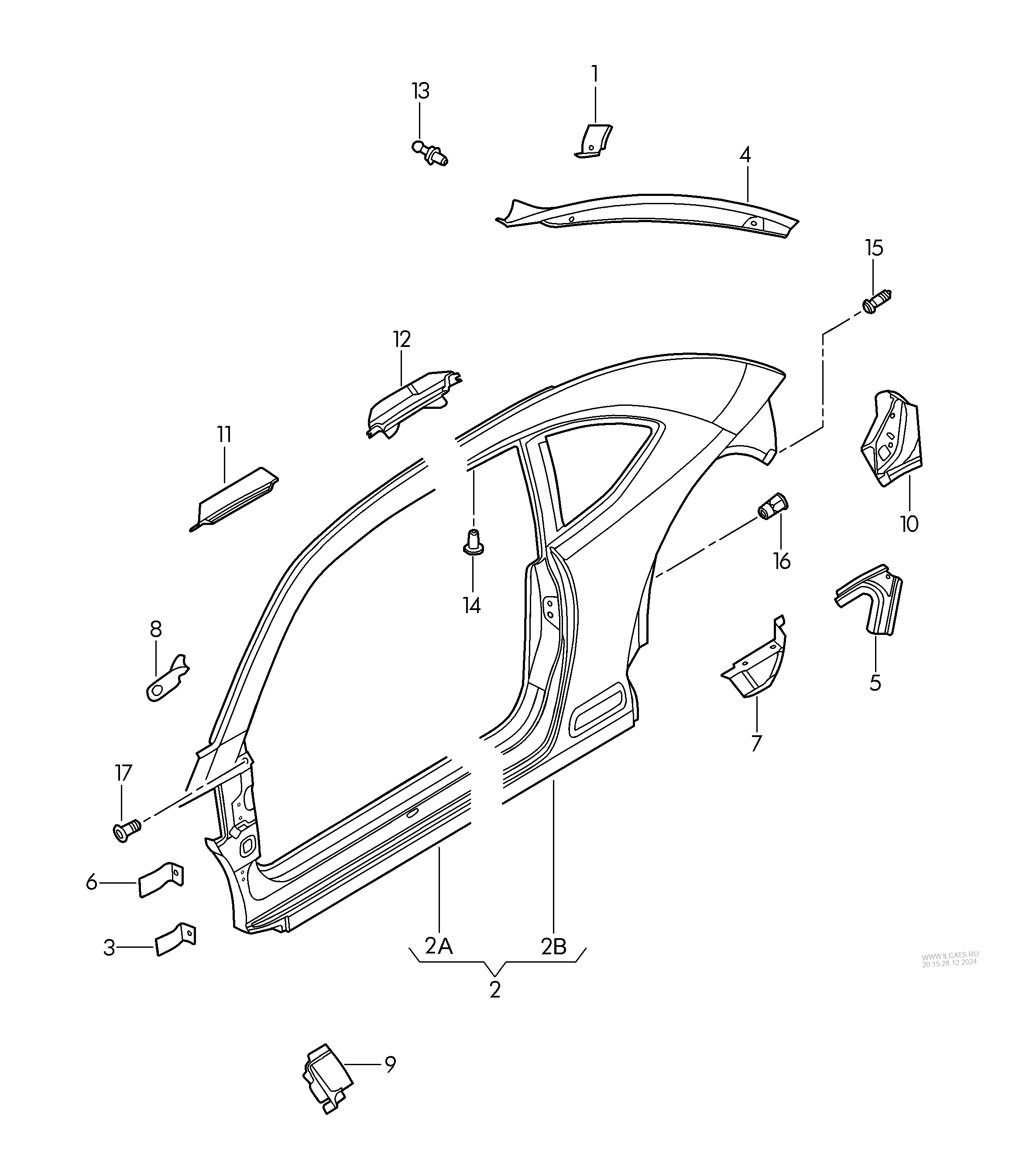 sectional part - side panel VW