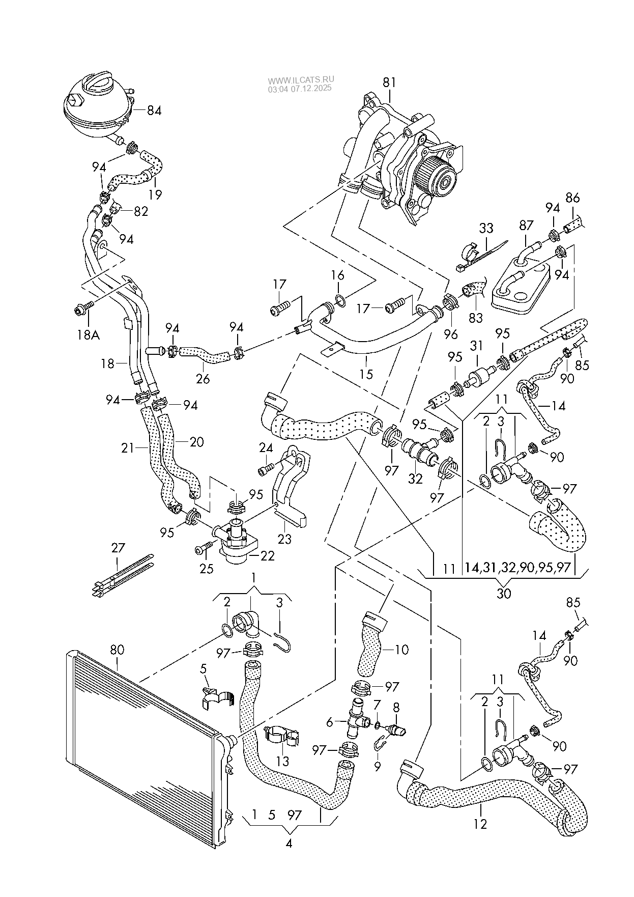coolant cooling system VW TIGUAN