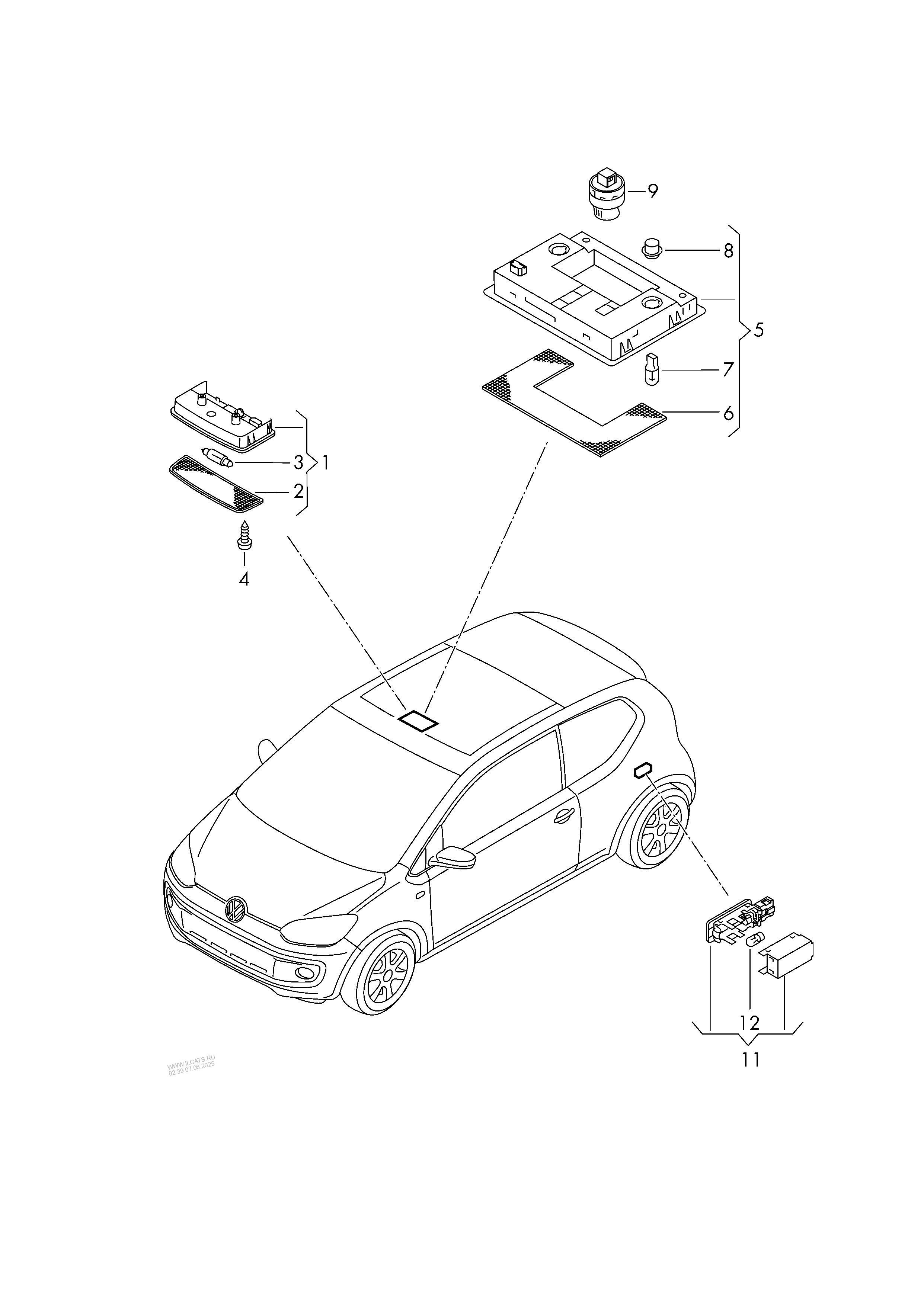 Interior And Reading Light Vw Up E Up