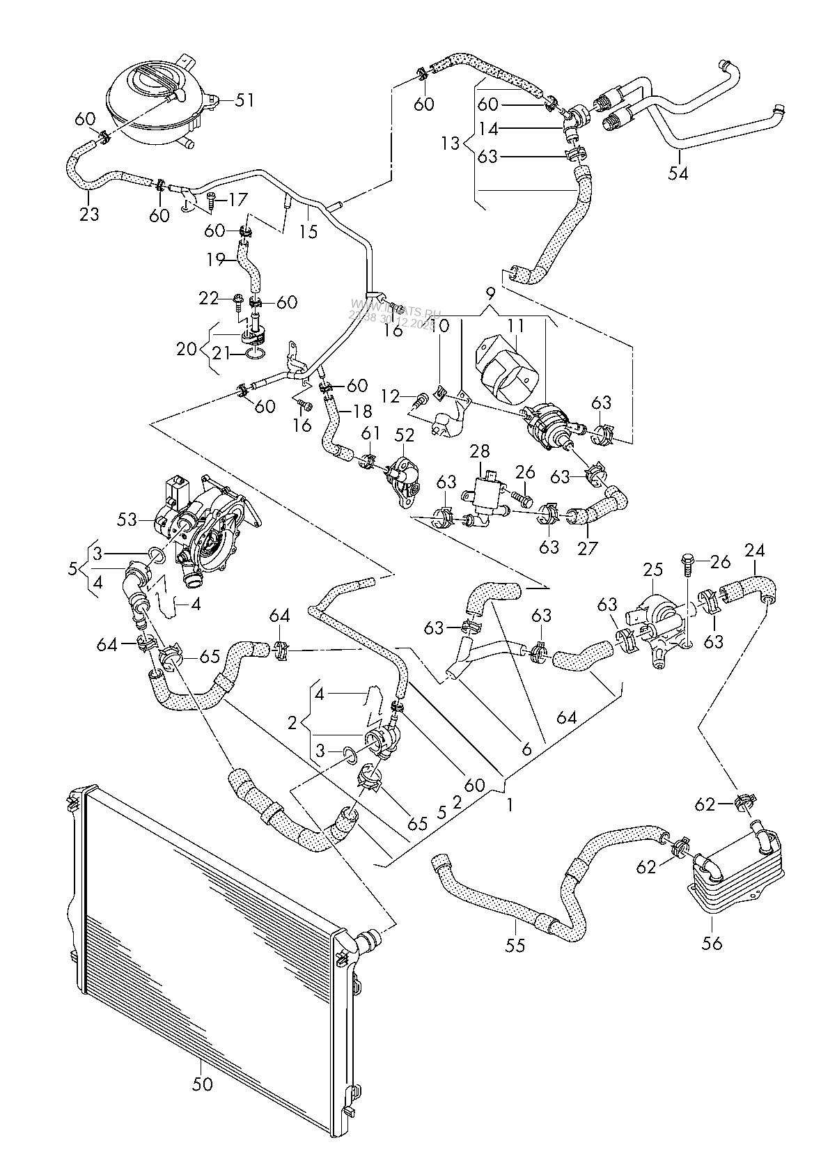 coolant cooling system VW PASSAT/VARIANT/SANTANA