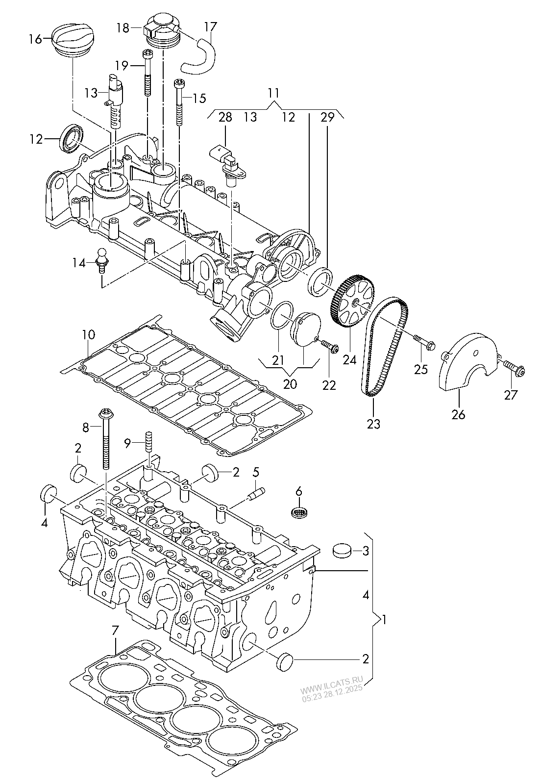 cylinder head. cylinder head cover VW