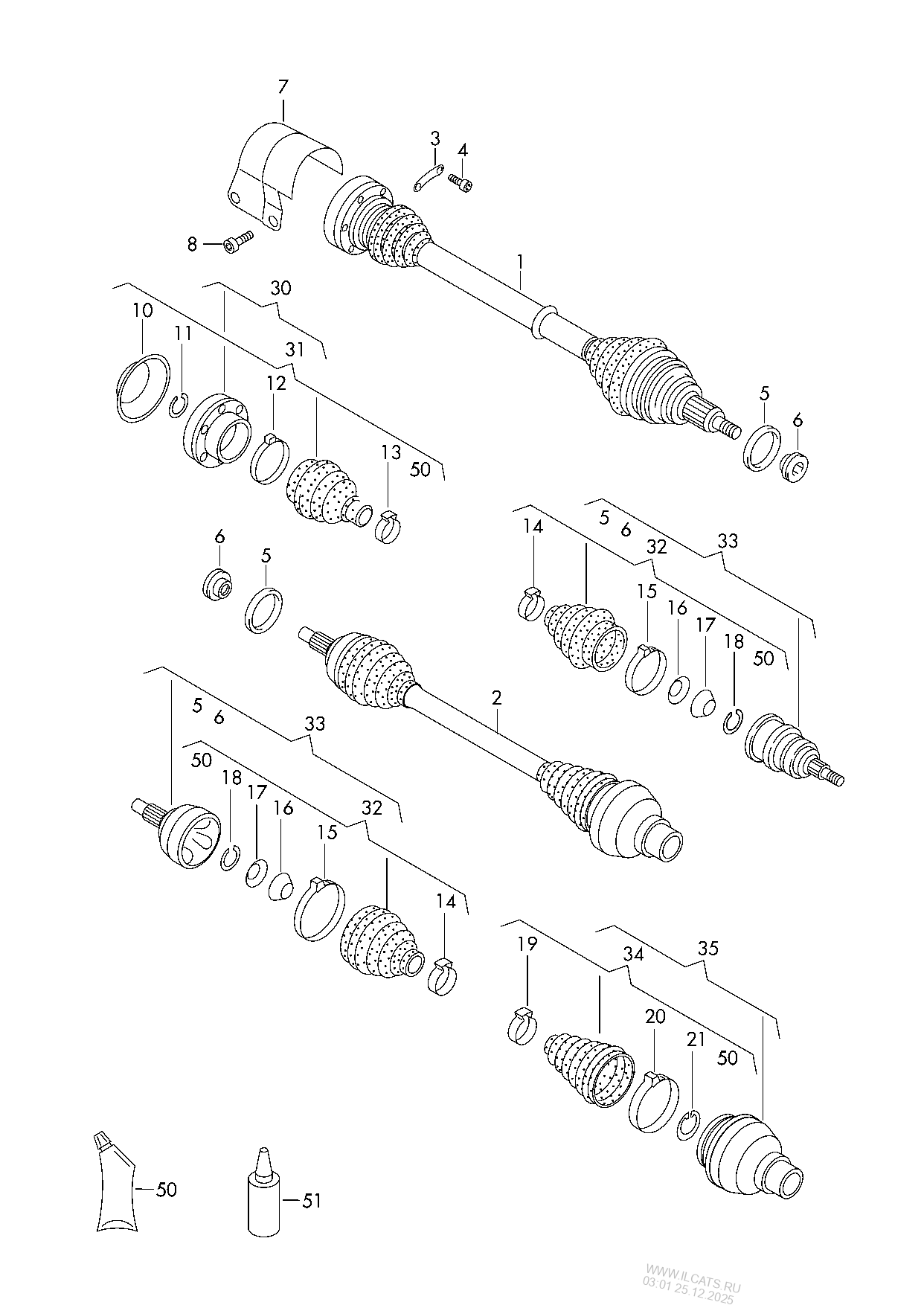 drive shaft. for 7speed dual clutch gearbox VW POLO/POLO JIN QIN