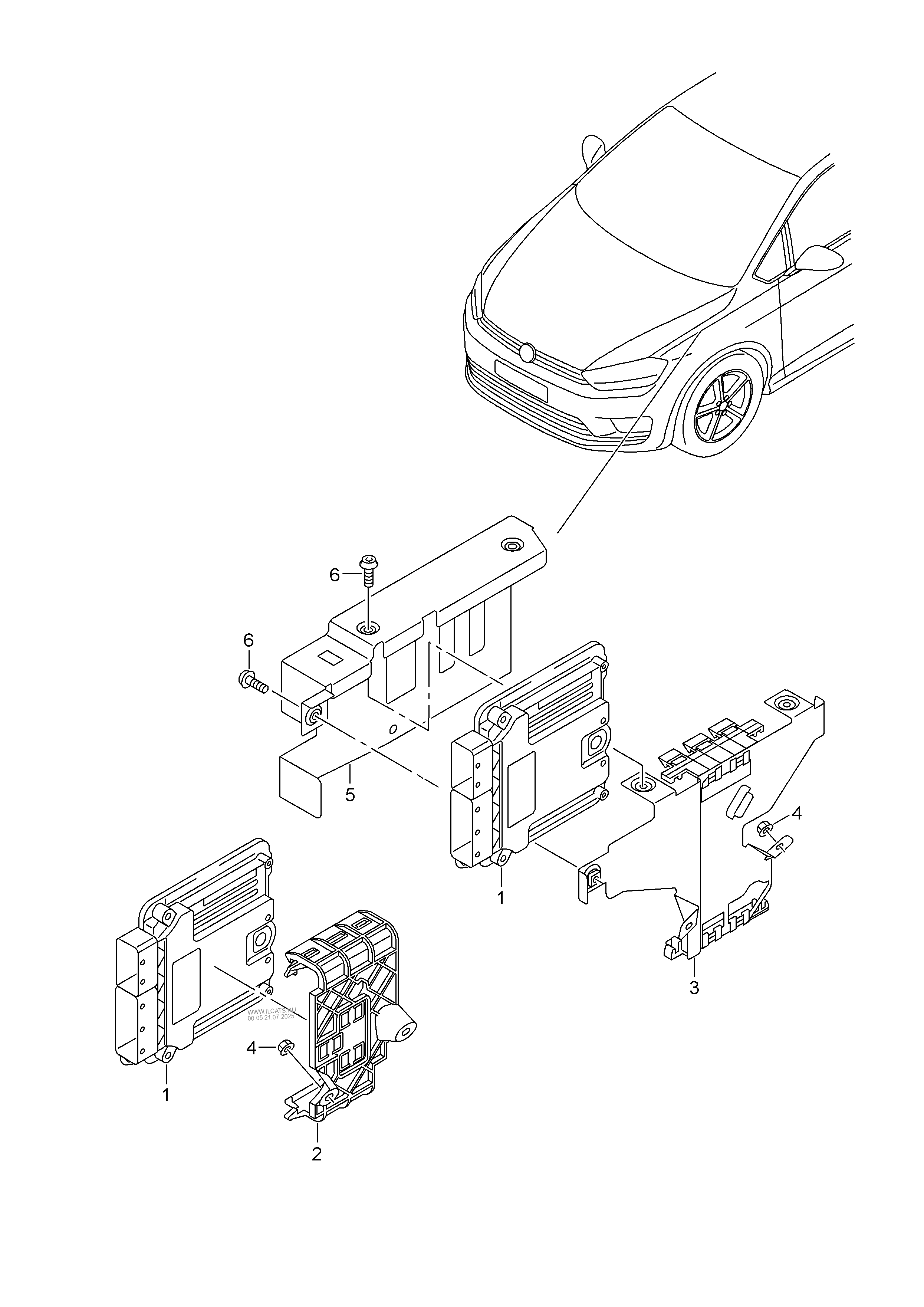 Control Unit For Petrol Engine D 06 11 2017 Vw Golf Sportsvan