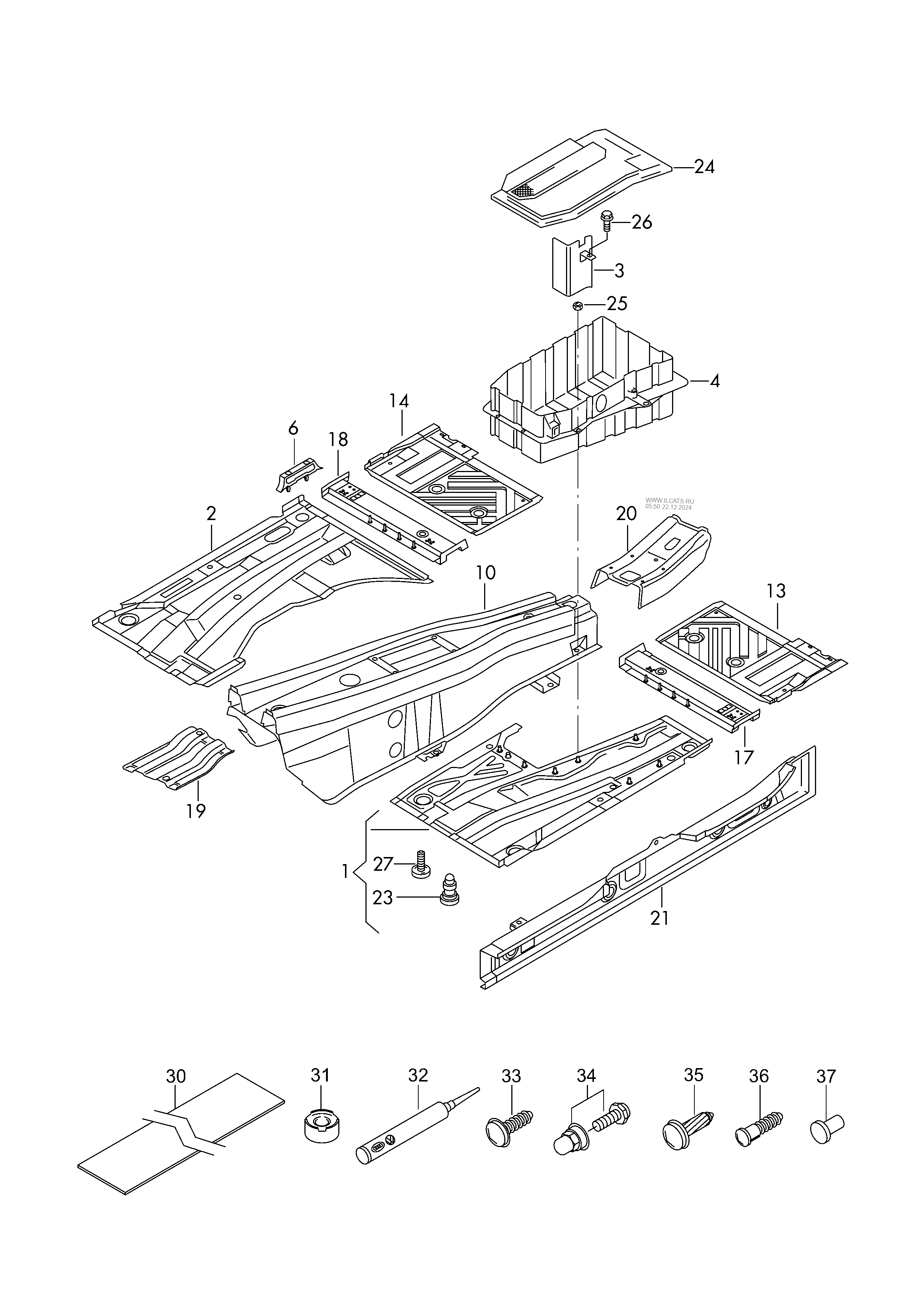 floor assembly VW