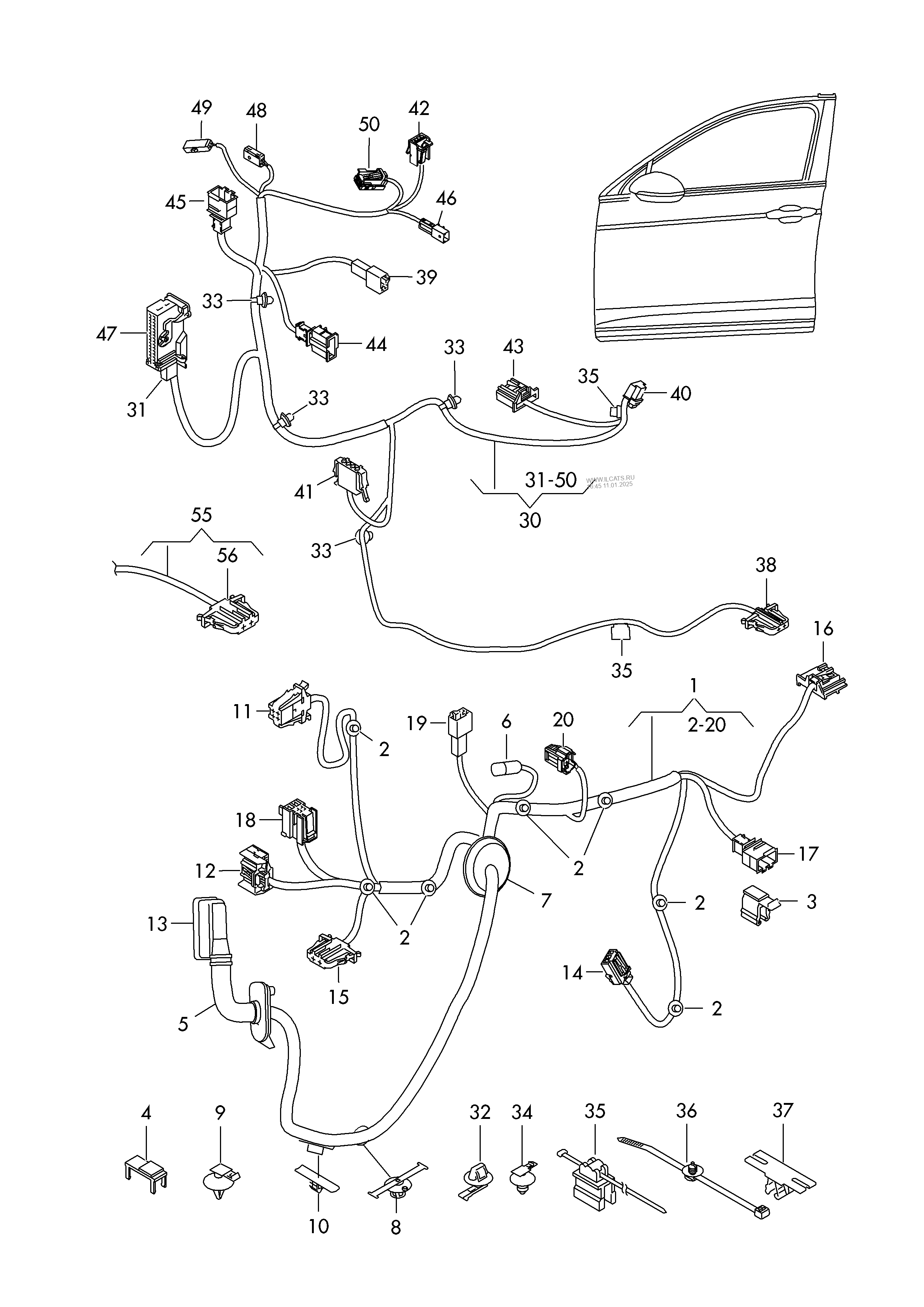 wiring set for door VW