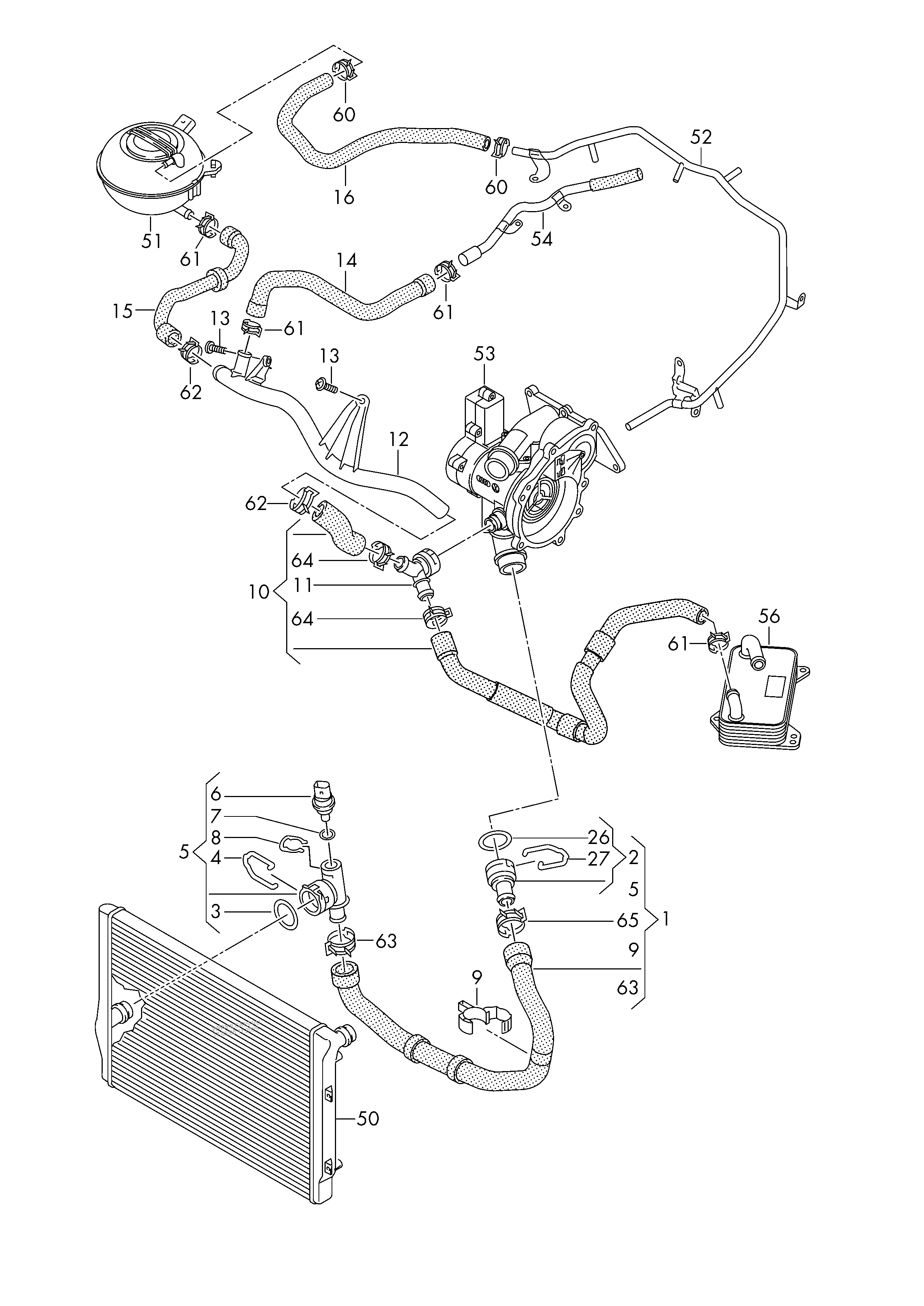 coolant cooling system VW POLO/DERBY/VENTOIND