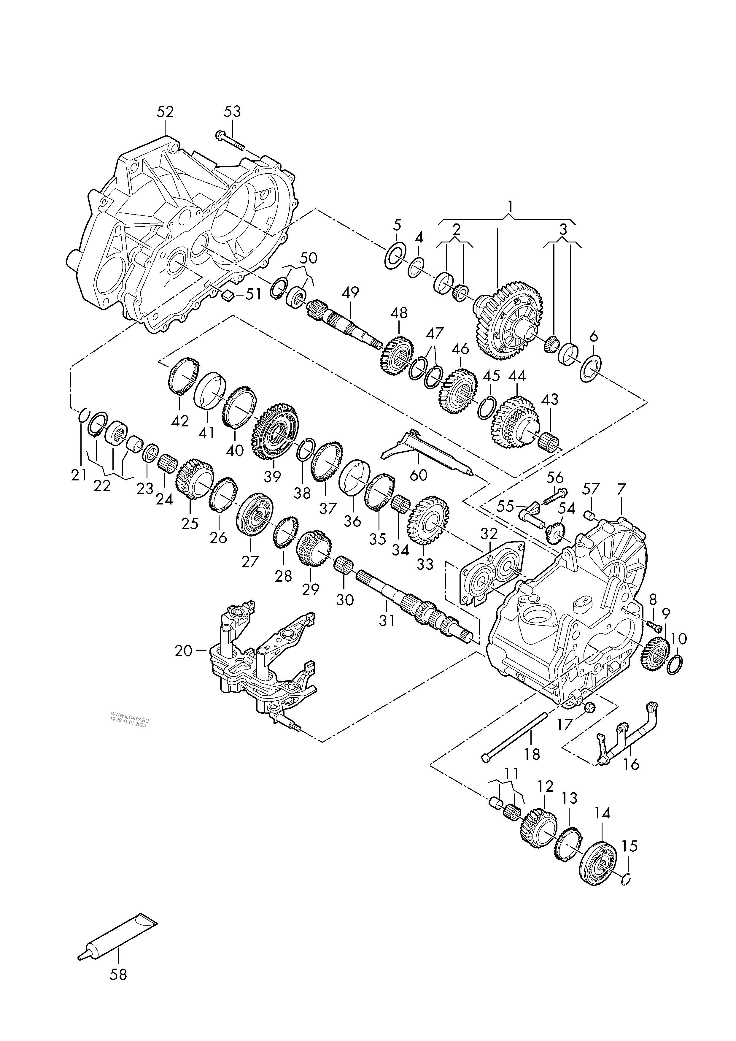 inner components for. 5-speed manual transmission VW