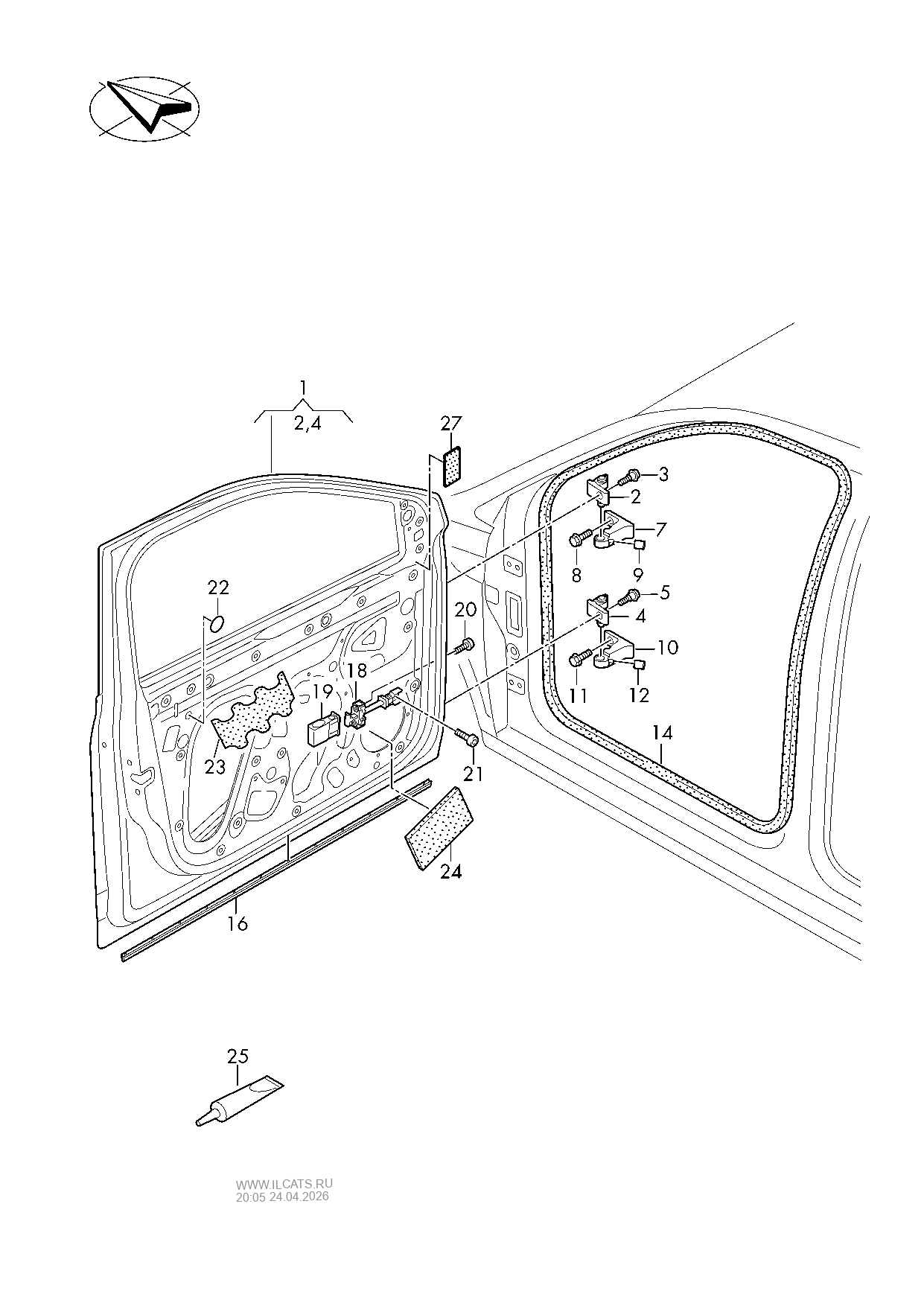 Двери. Петля двери. Замок двери VW T-ROC